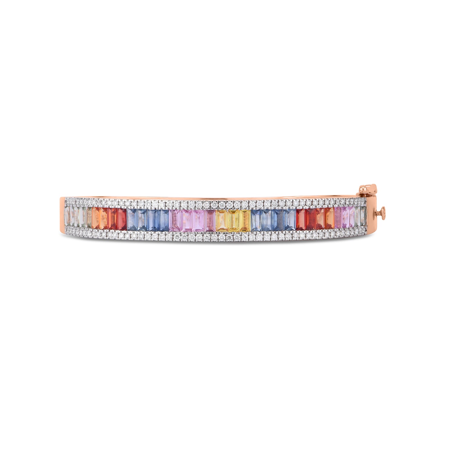 Rainbow Sapphire and Diamond Bangle