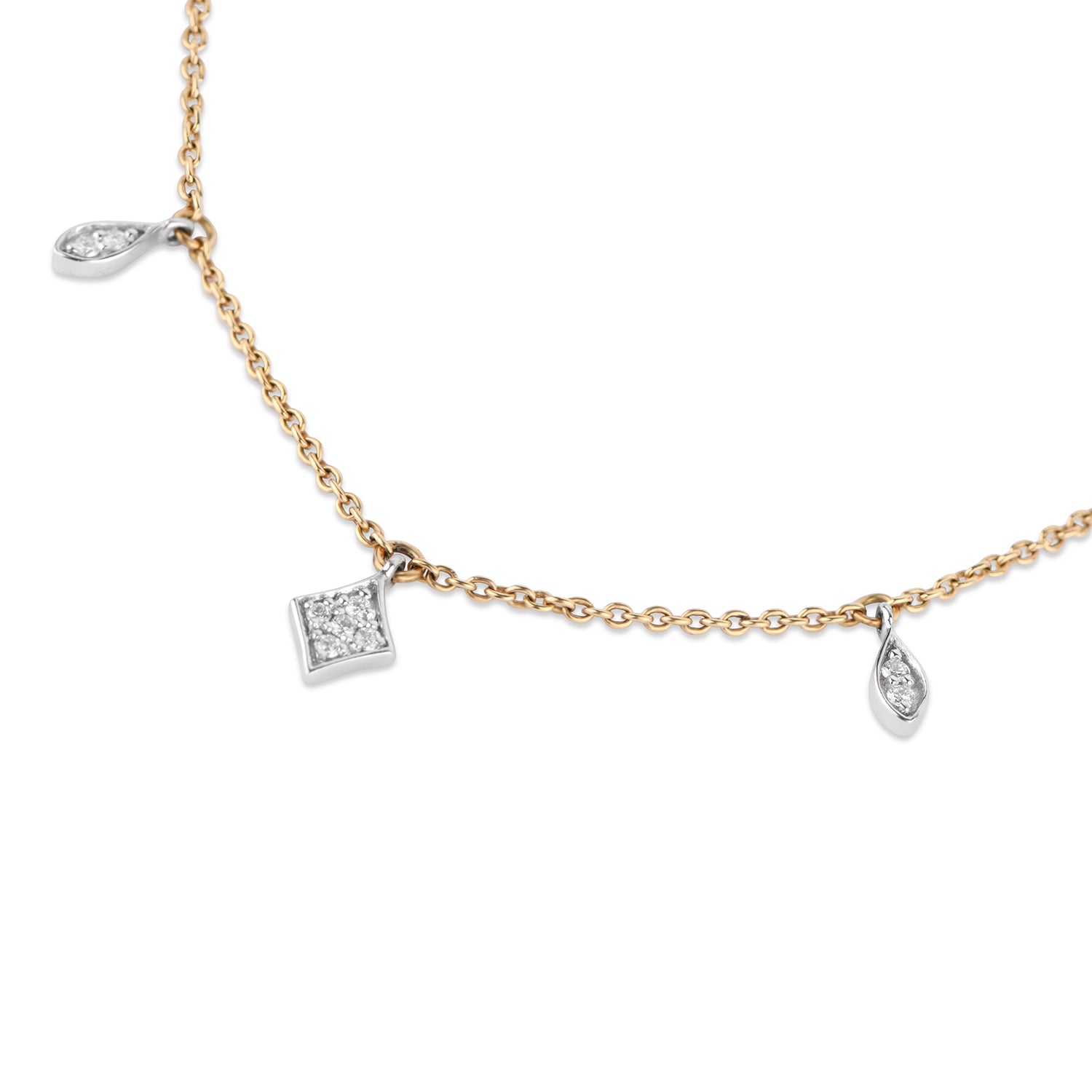 Minimal Diamond Charm Bracelet