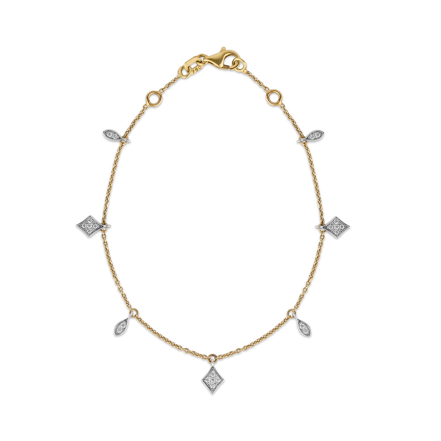 Minimal Diamond Charm Bracelet
