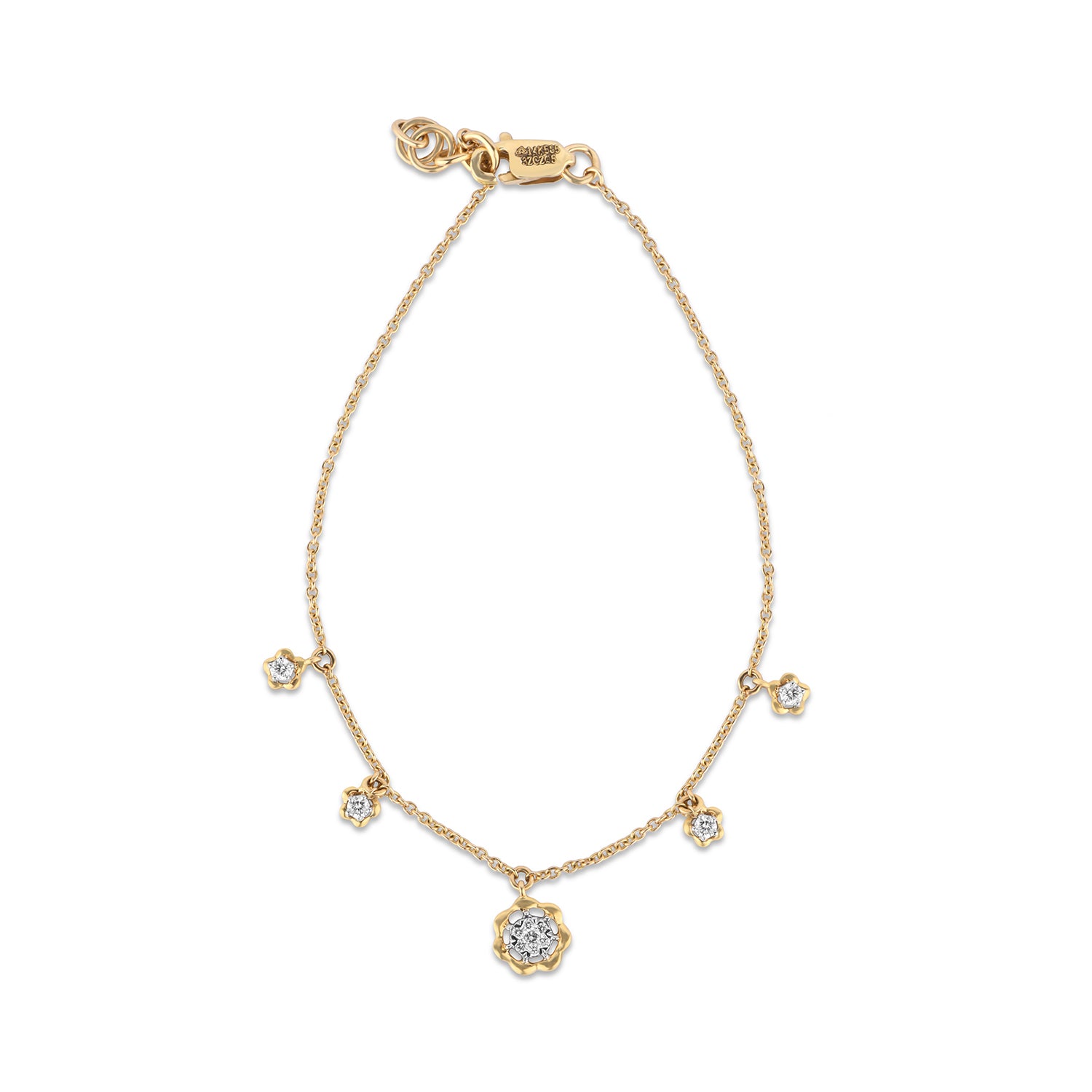 Floral Diamond Charm Bracelet