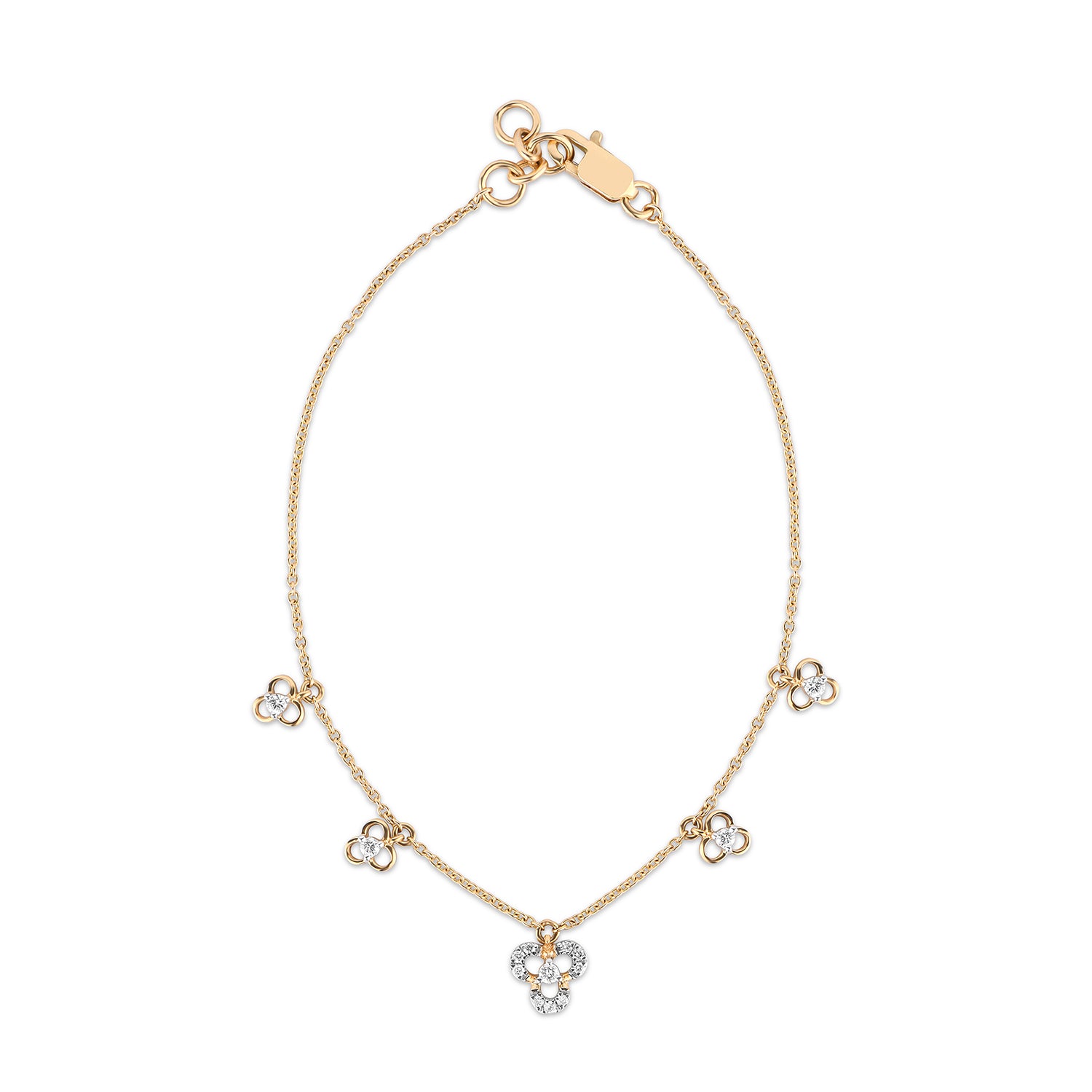 Leafy Diamond Charm Bracelet