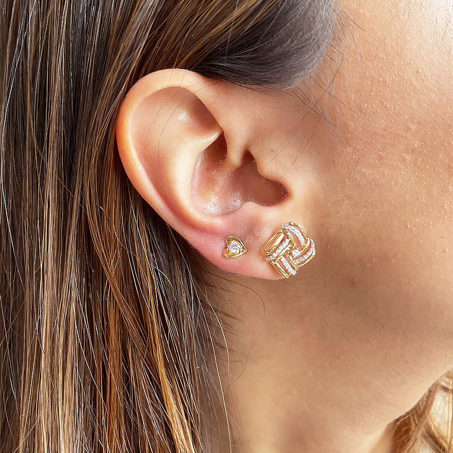 Baby Heart diamond Studs