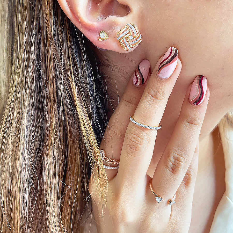 Baby Heart diamond Studs