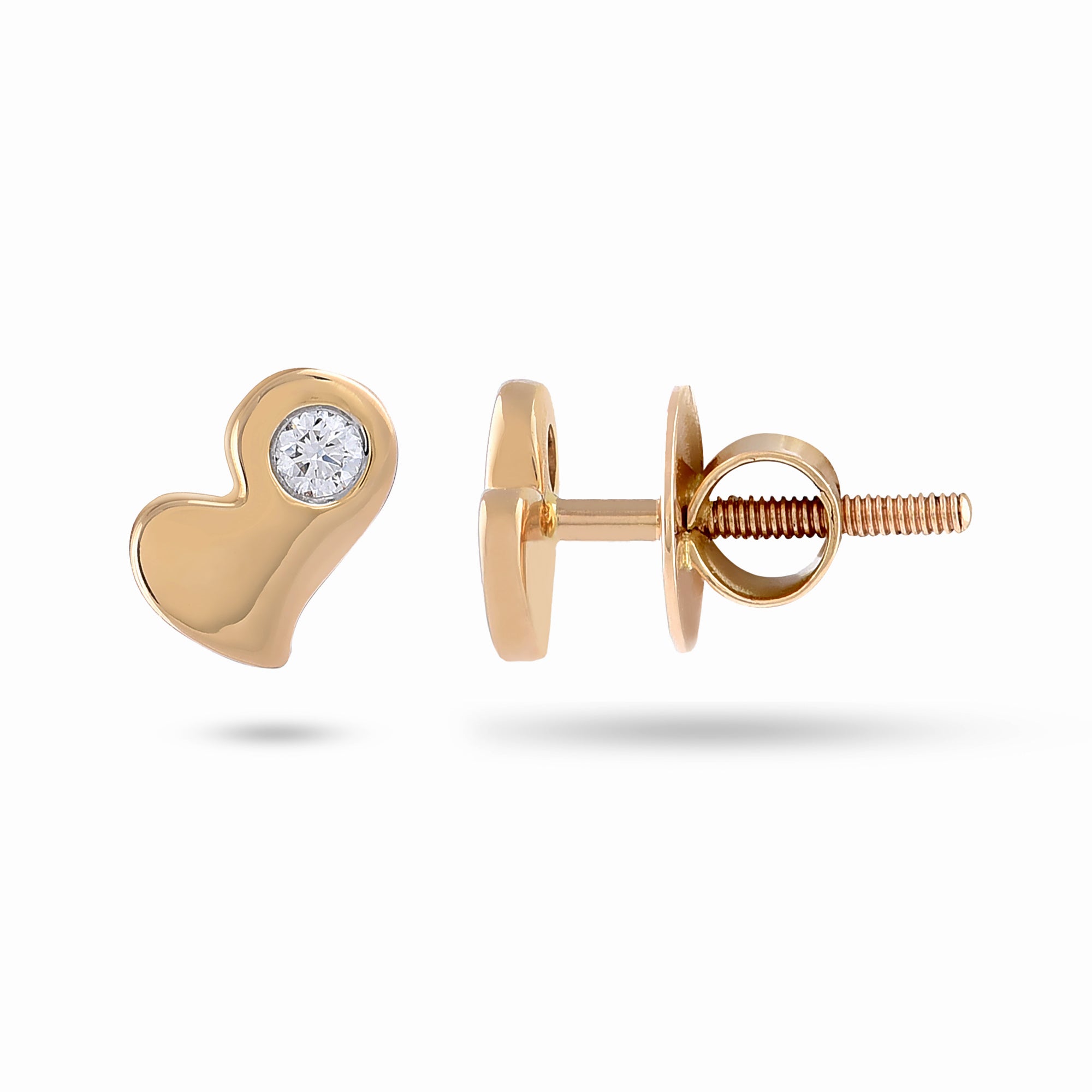 Lopsided Heart Diamond Studs