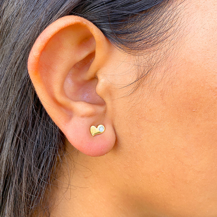 Lopsided Heart Diamond Studs