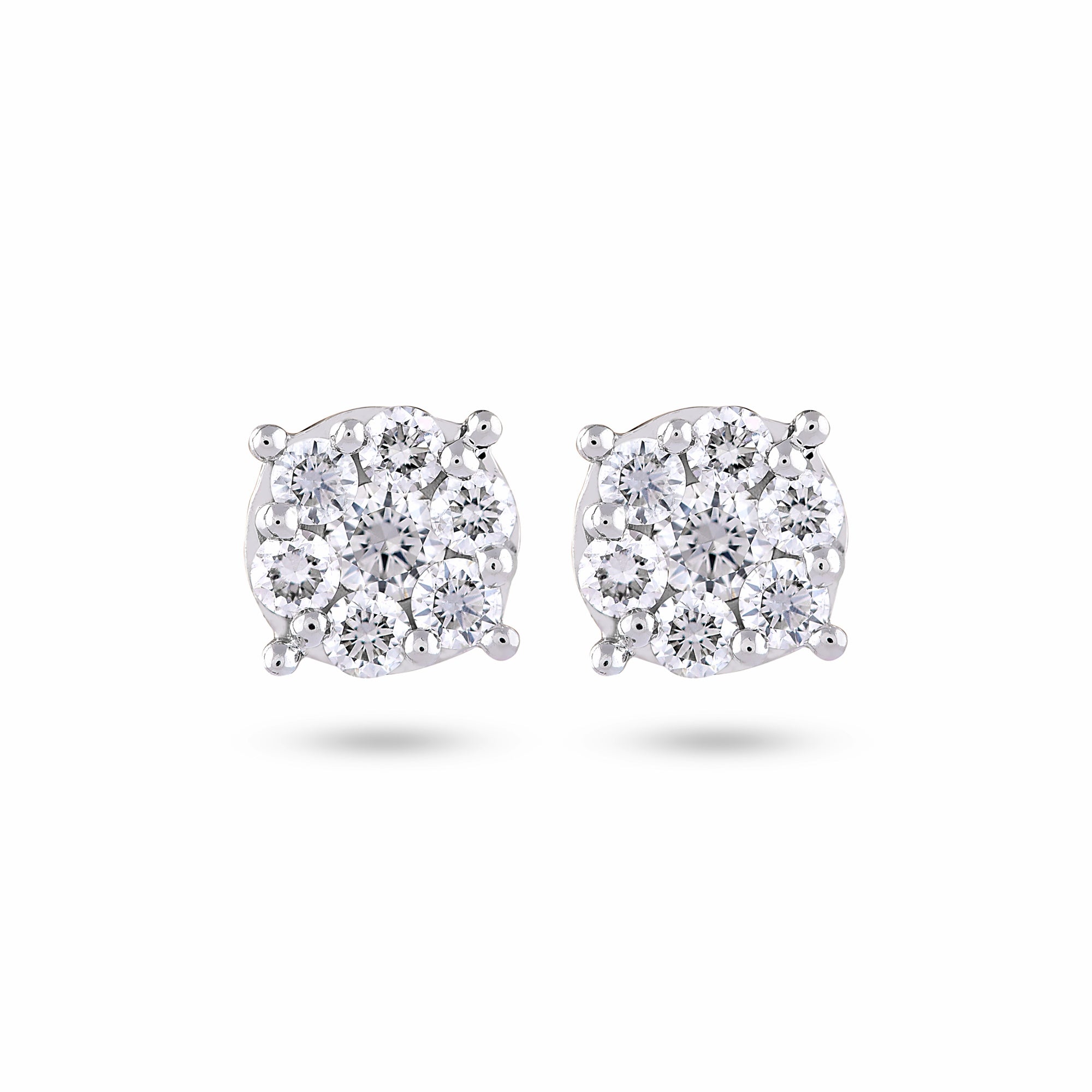 Two way wearable Jacket Stud Earrings  in Illusion setting