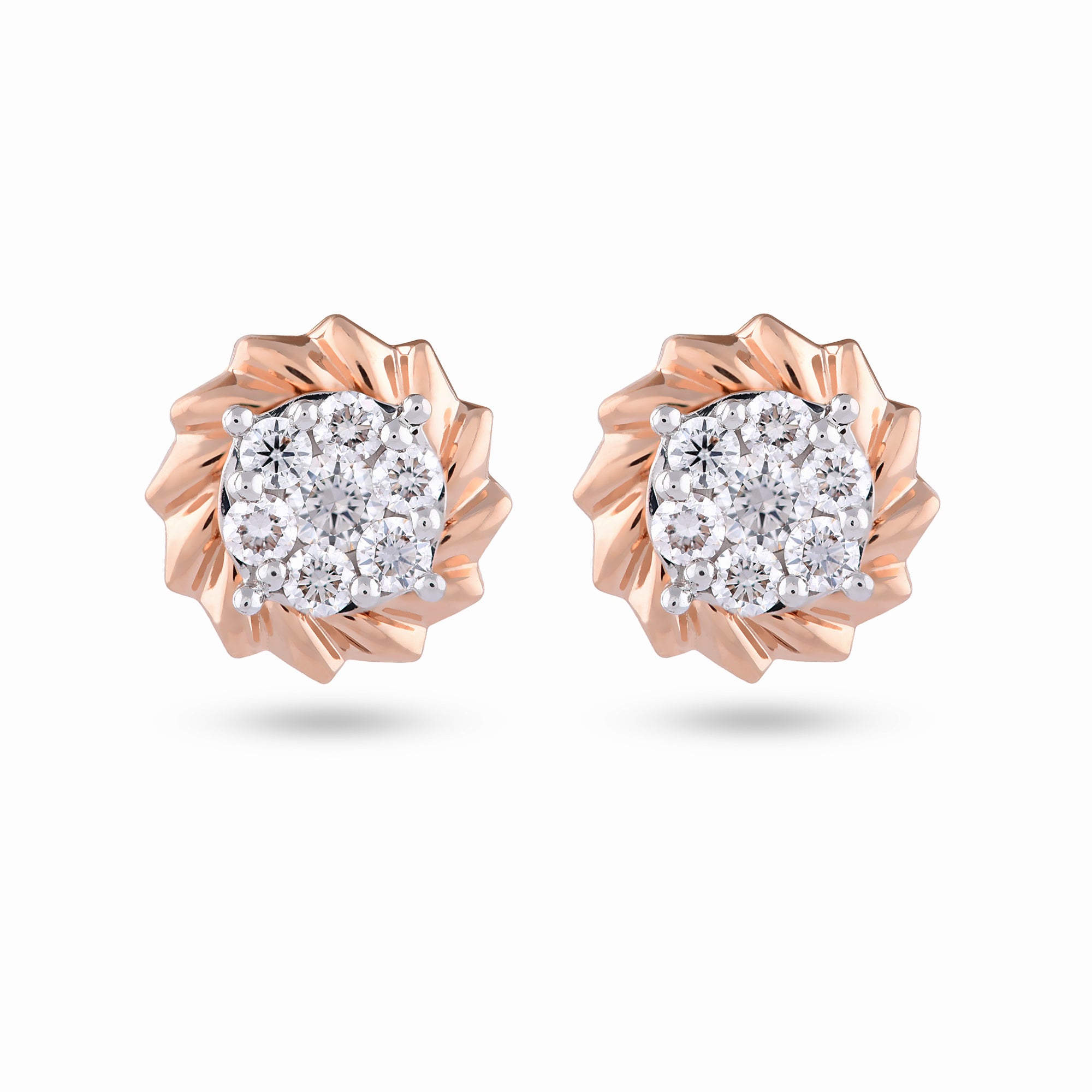 Two way wearable Jacket Stud Earrings  in Illusion setting