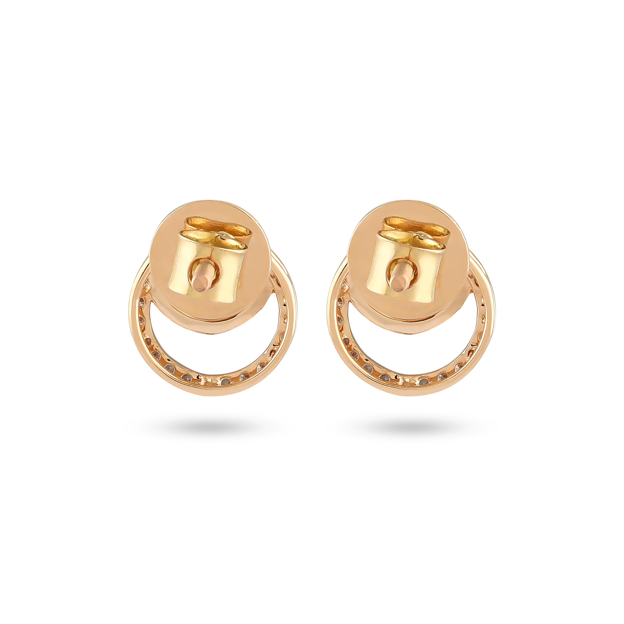 Floating Circle with Illusion setting diamond Earrings