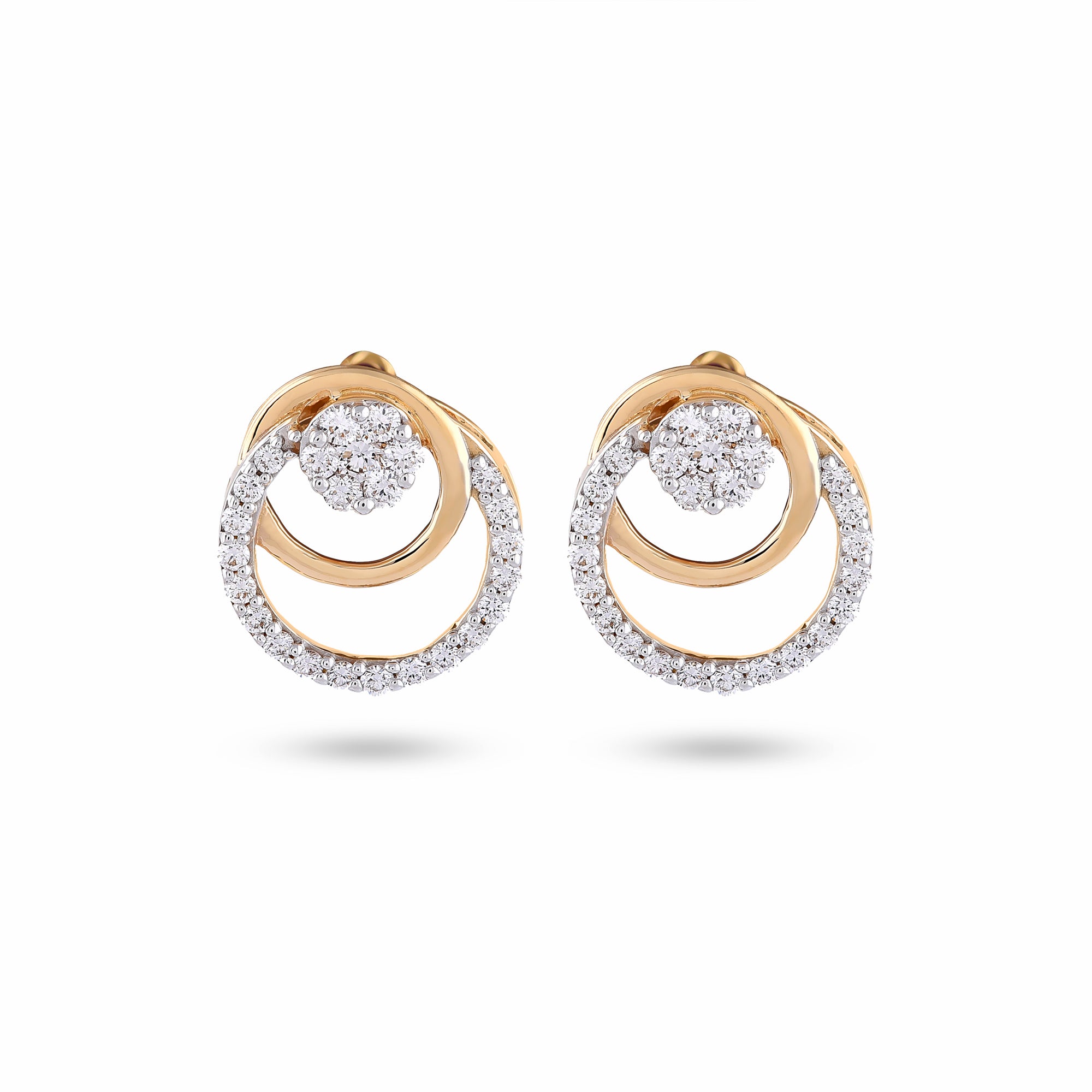 Floating Circle with Illusion setting diamond Earrings