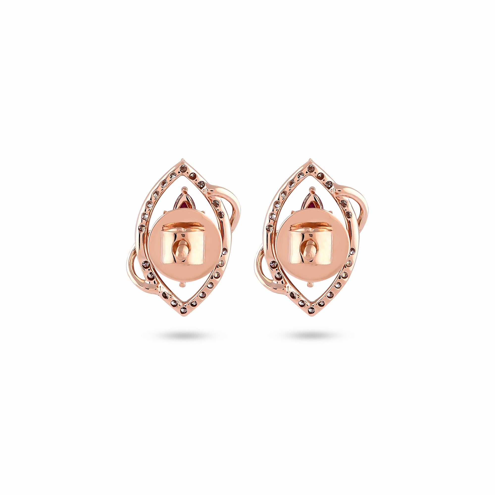 Marquise Ruby Diamond Earrings