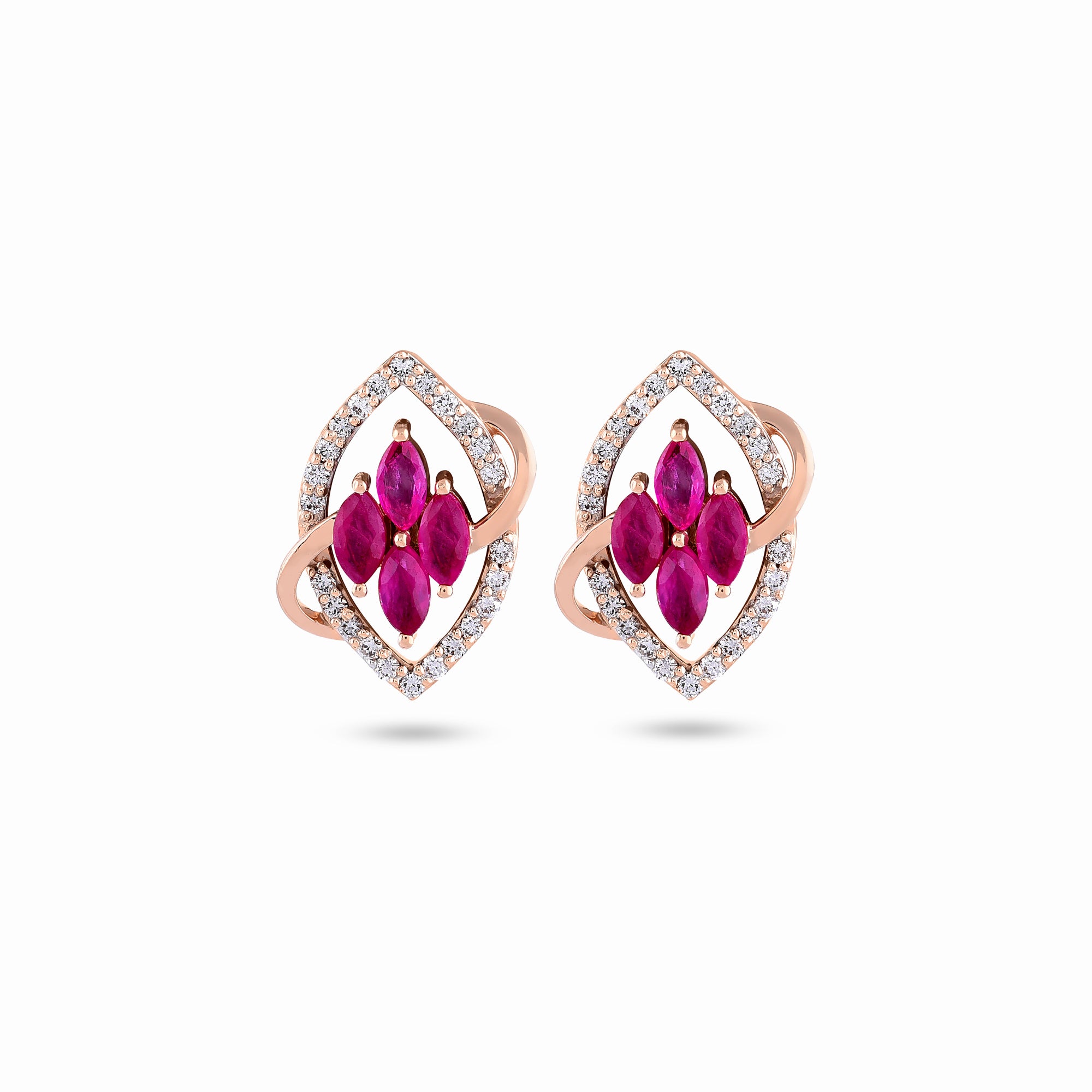 Marquise Ruby Diamond Earrings
