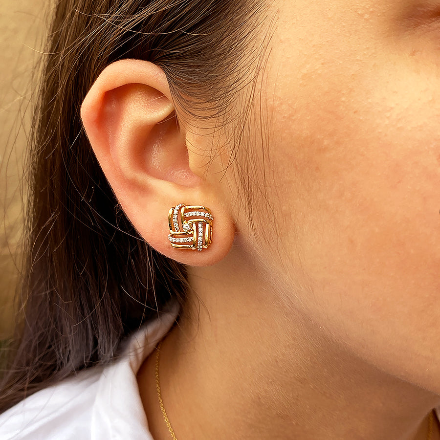 Classy Modern Diamond Earrings