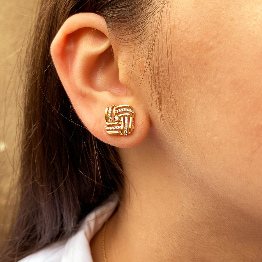 Classy Modern Diamond Earrings