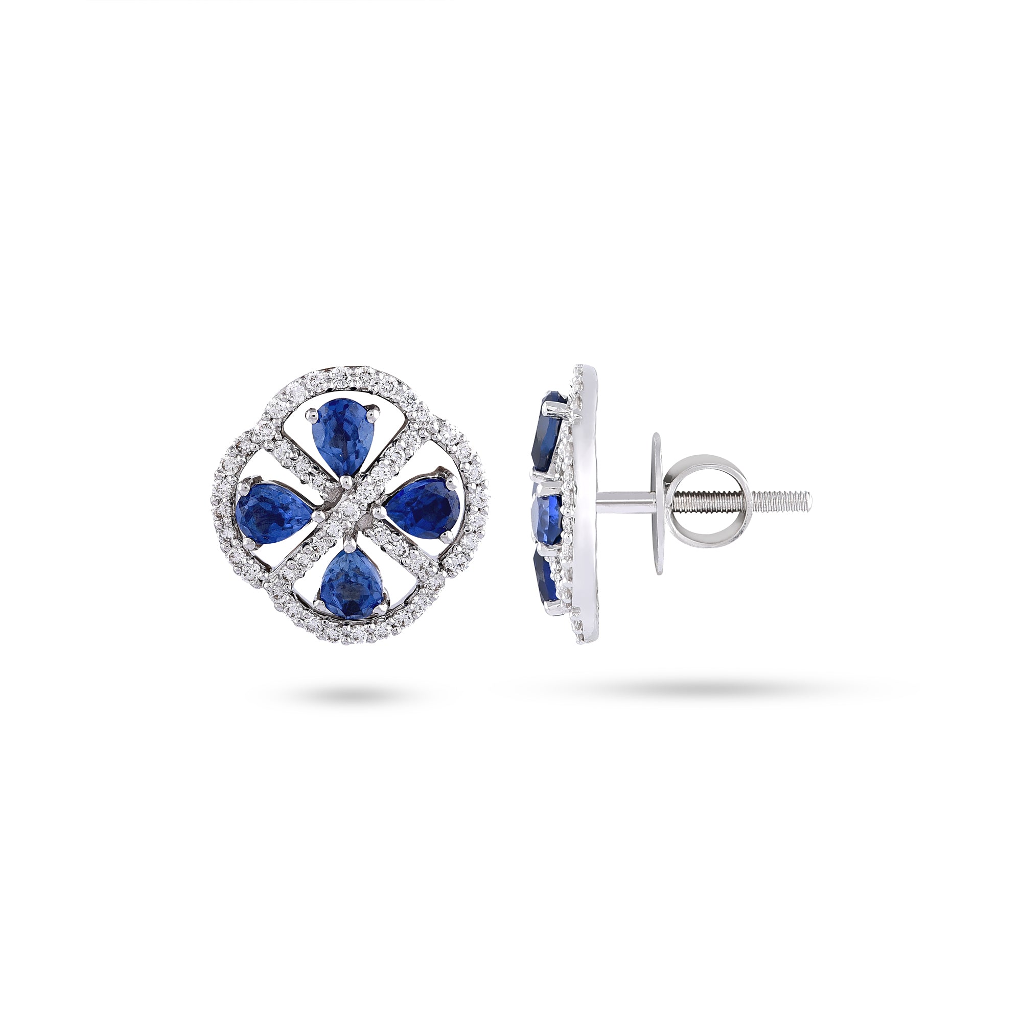 Diamond & Blue Sapphire Earrings