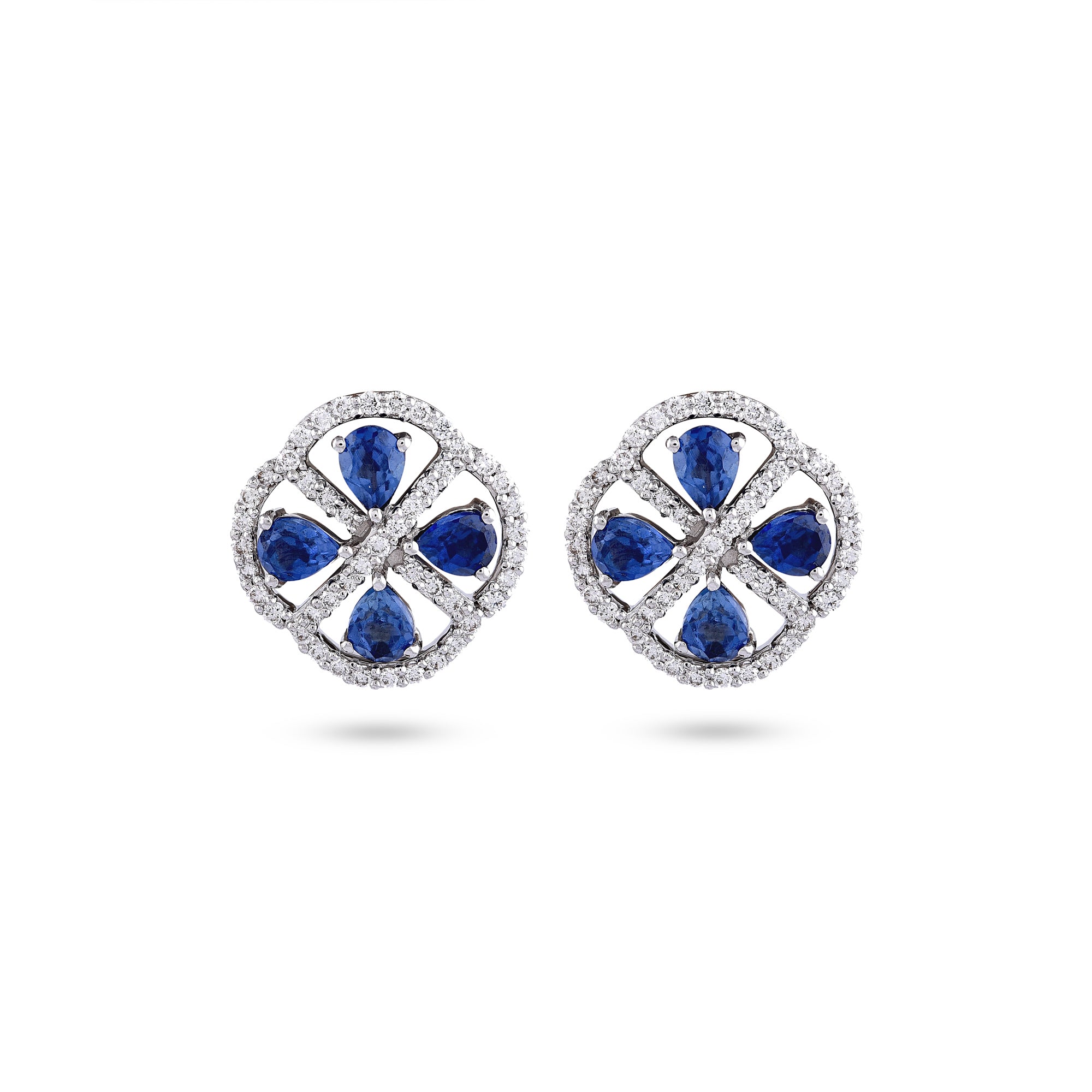 Diamond & Blue Sapphire Earrings