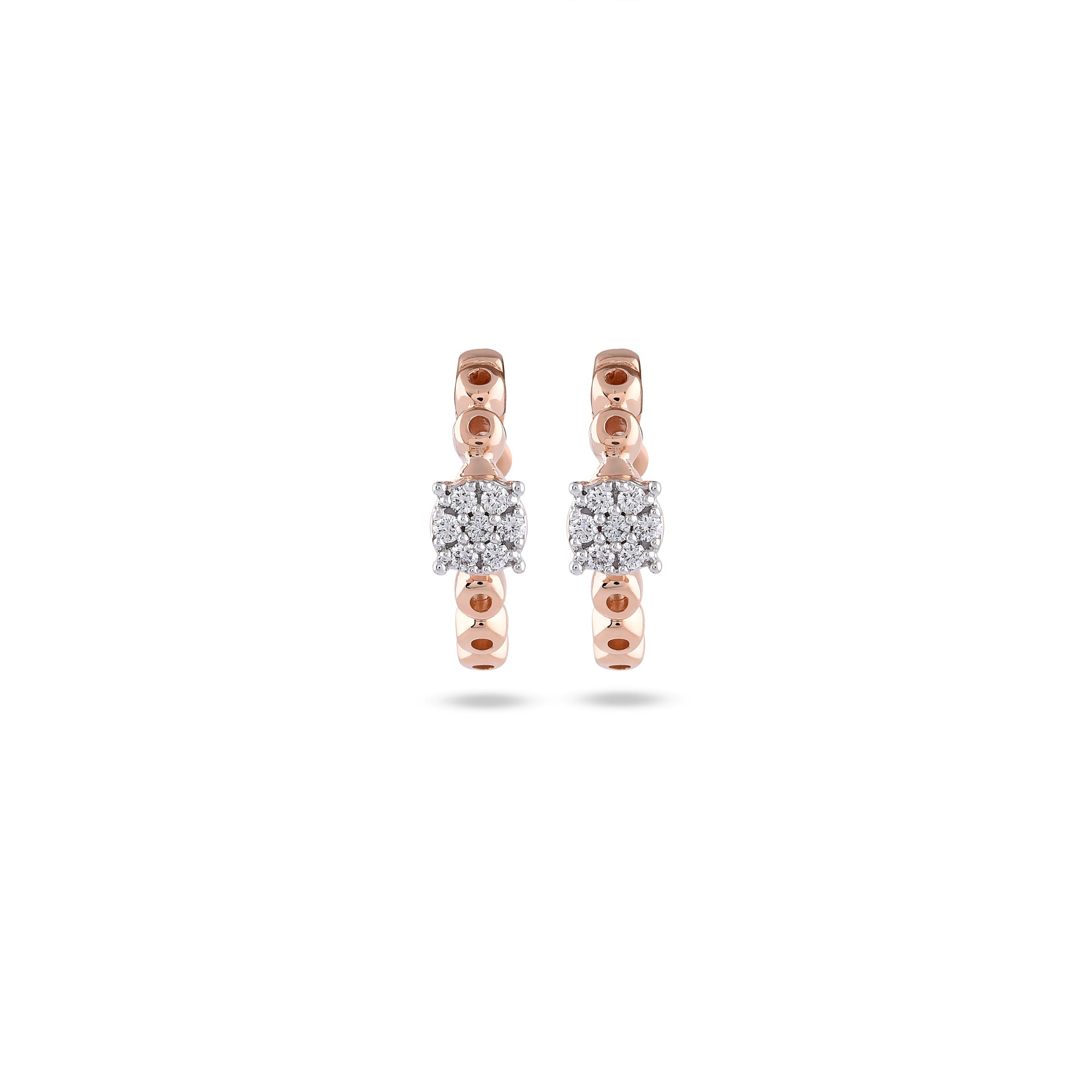 Hollow Bubble Diamond Hoop earrings
