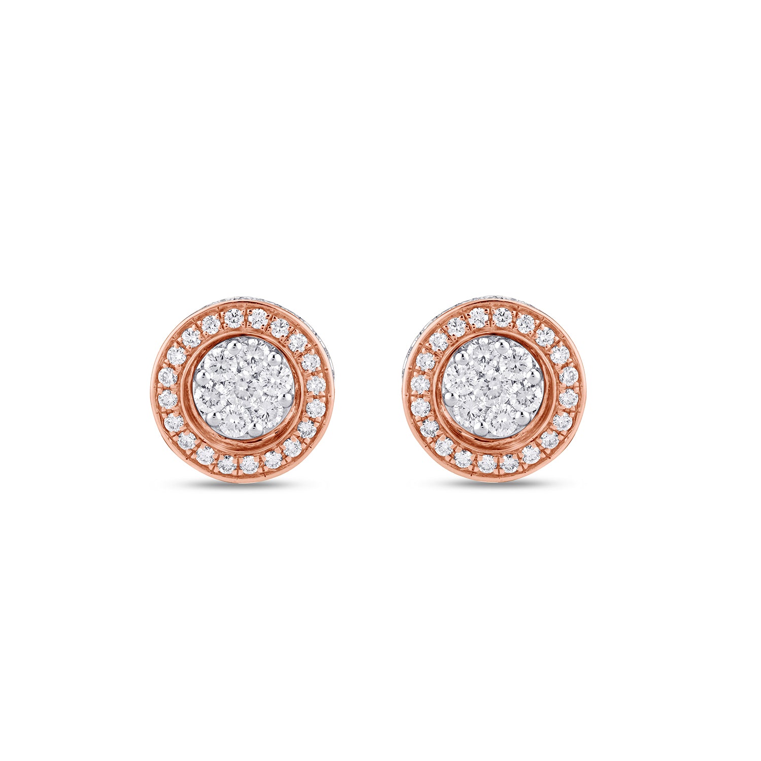 Two Way Wearable Circular Jacket Stud Earrings  in Illusion Setting