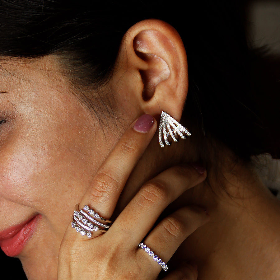 White fire Diamond Earirngs