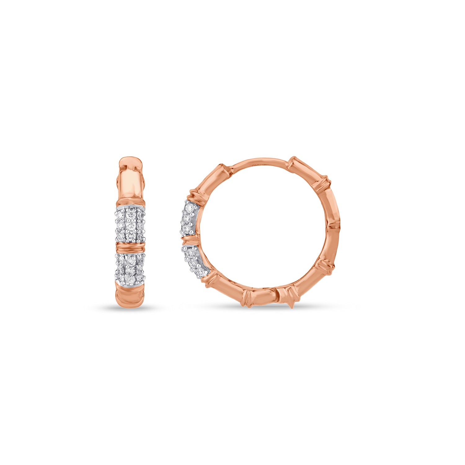 Bamboo Diamond Hoops