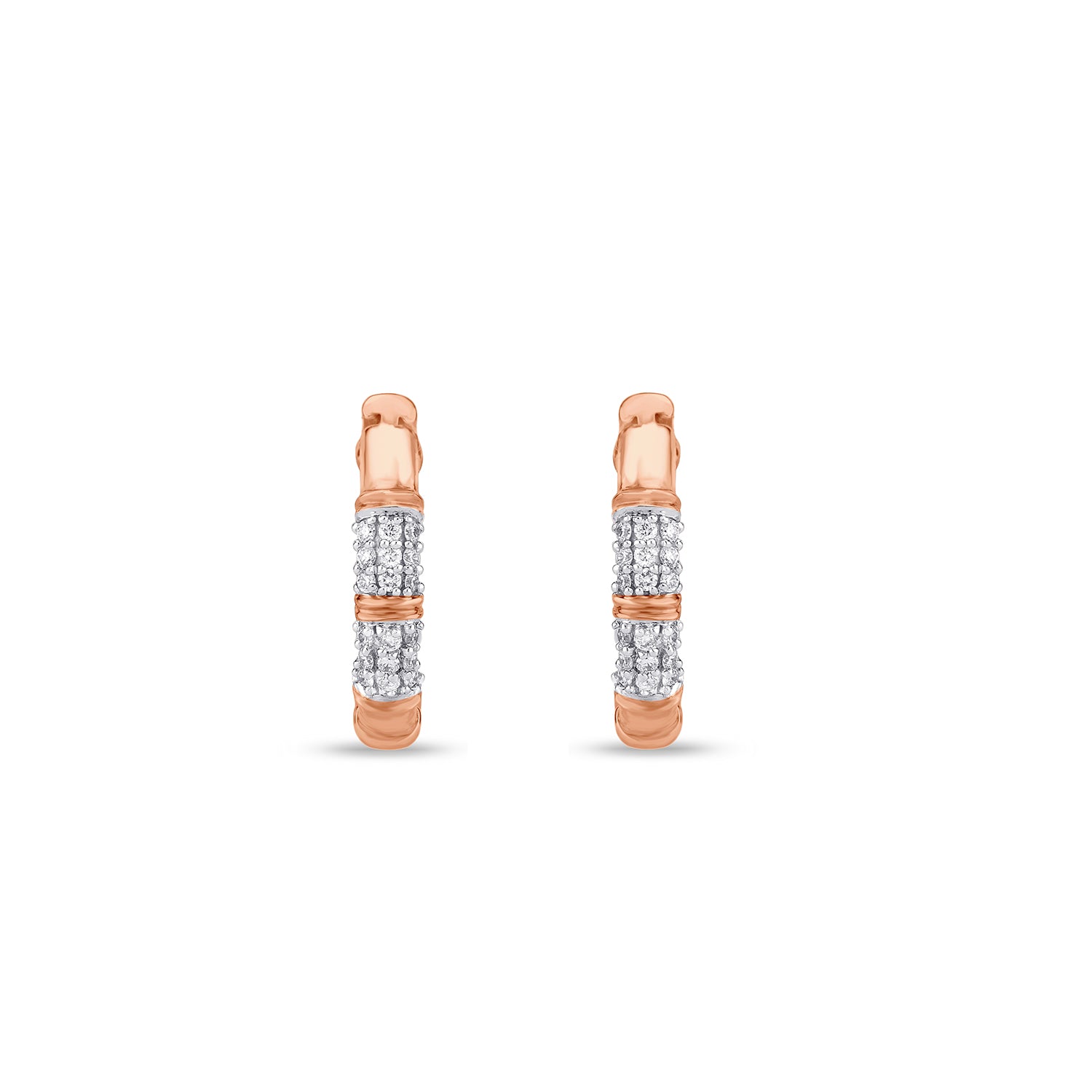Bamboo Diamond Hoops