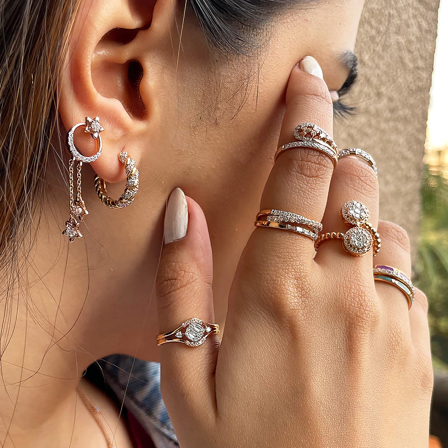 Twisted Rope Daimond Earrings