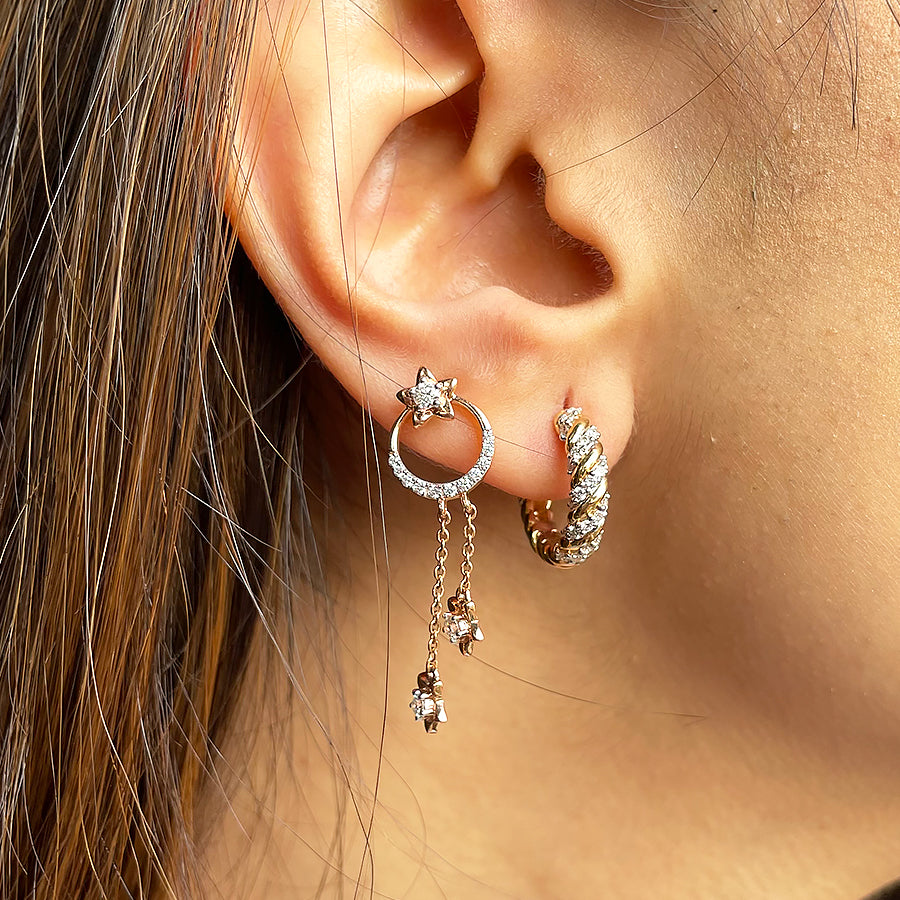Twisted Rope Daimond Earrings