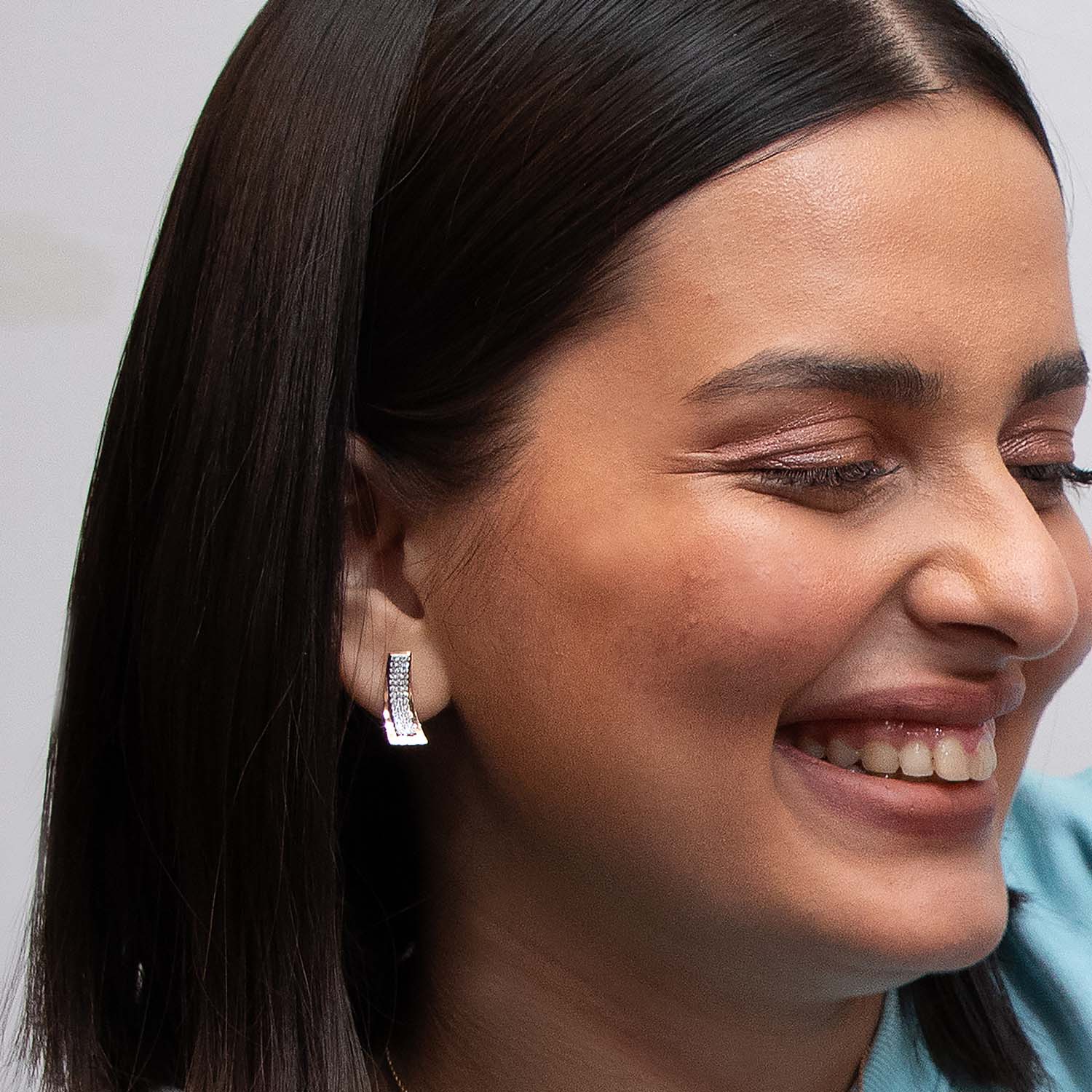 Long Diamond Bar Earrings