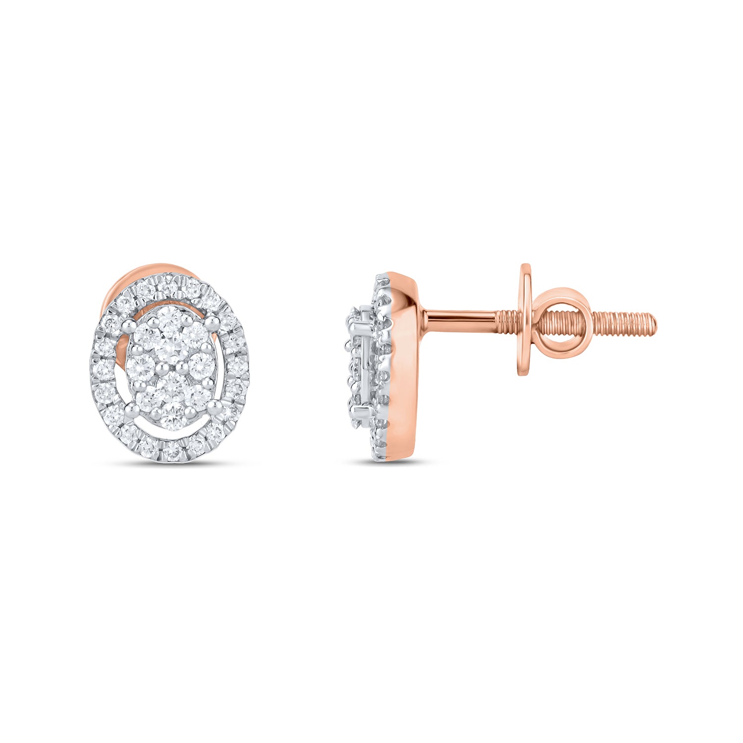 Composite Oval Diamond Studs