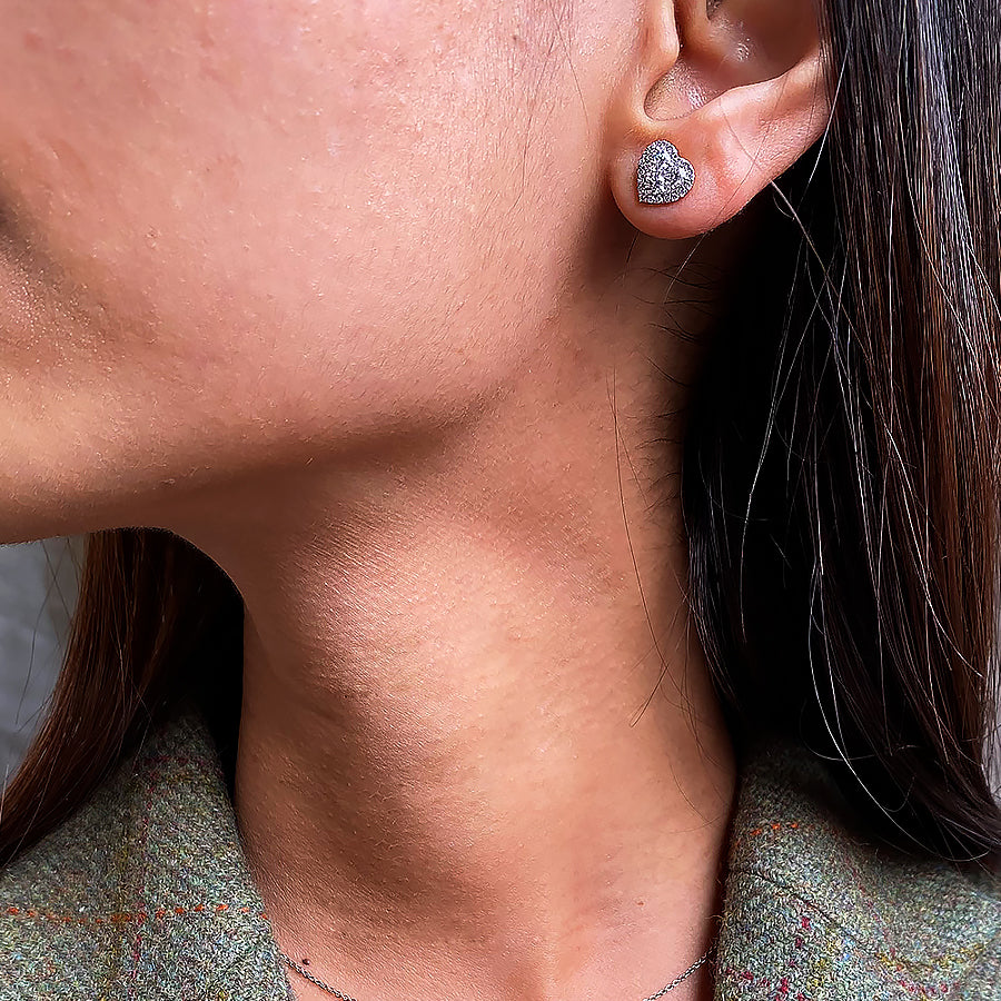Composite Heart Diamond Studs
