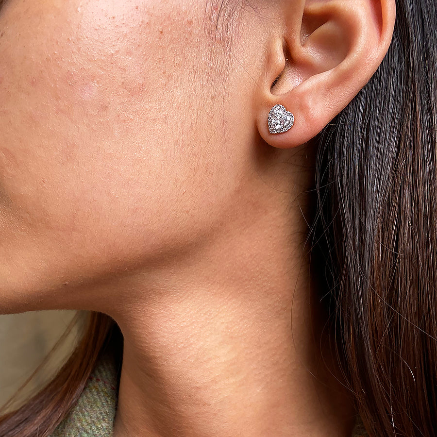 Composite Heart Diamond Studs