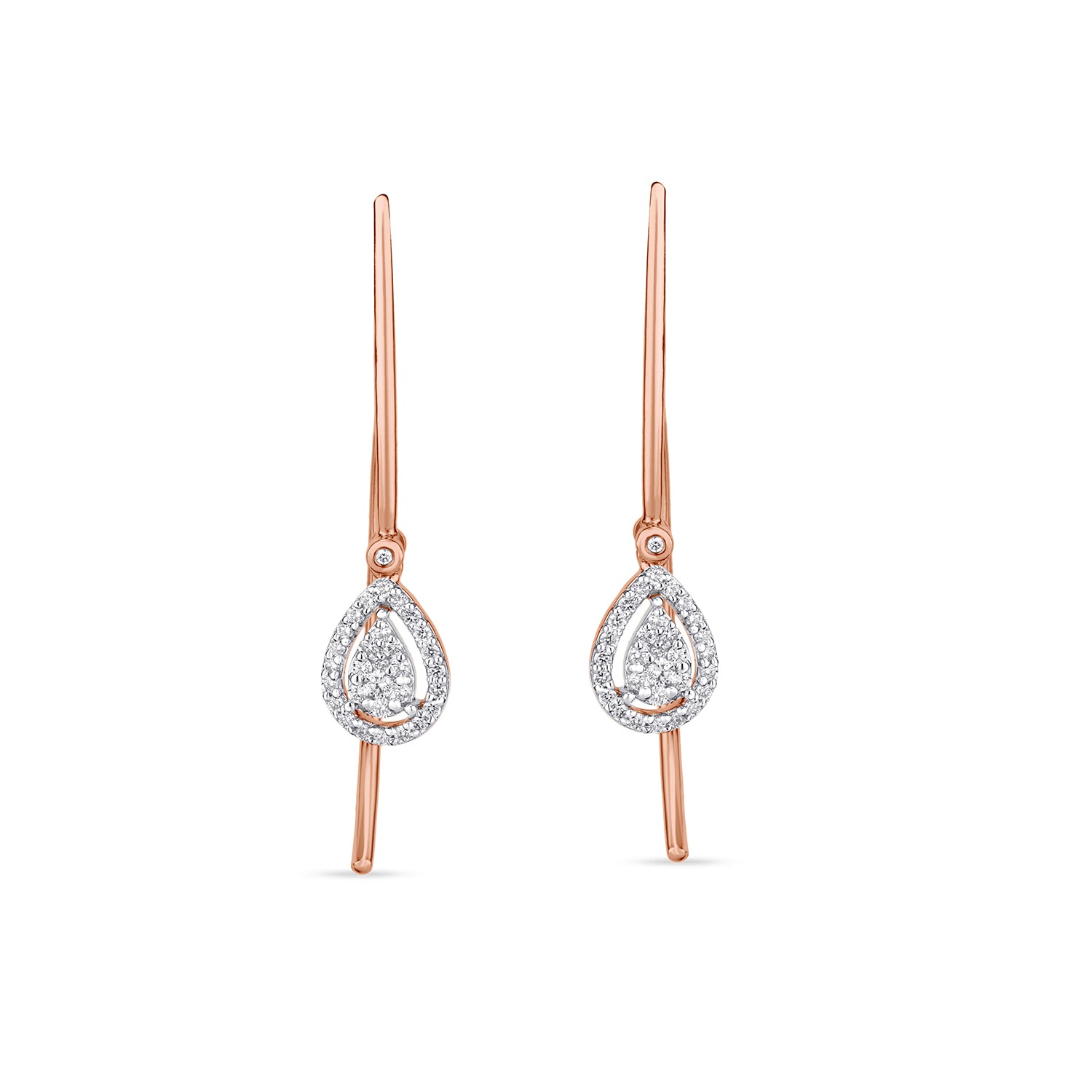 Long Pipe Drop shaped Diamond Danglers