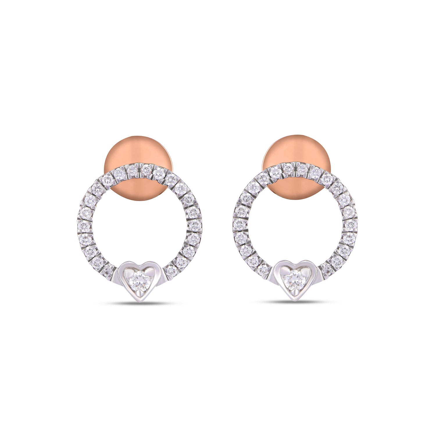 Center Heart diamond Earrings