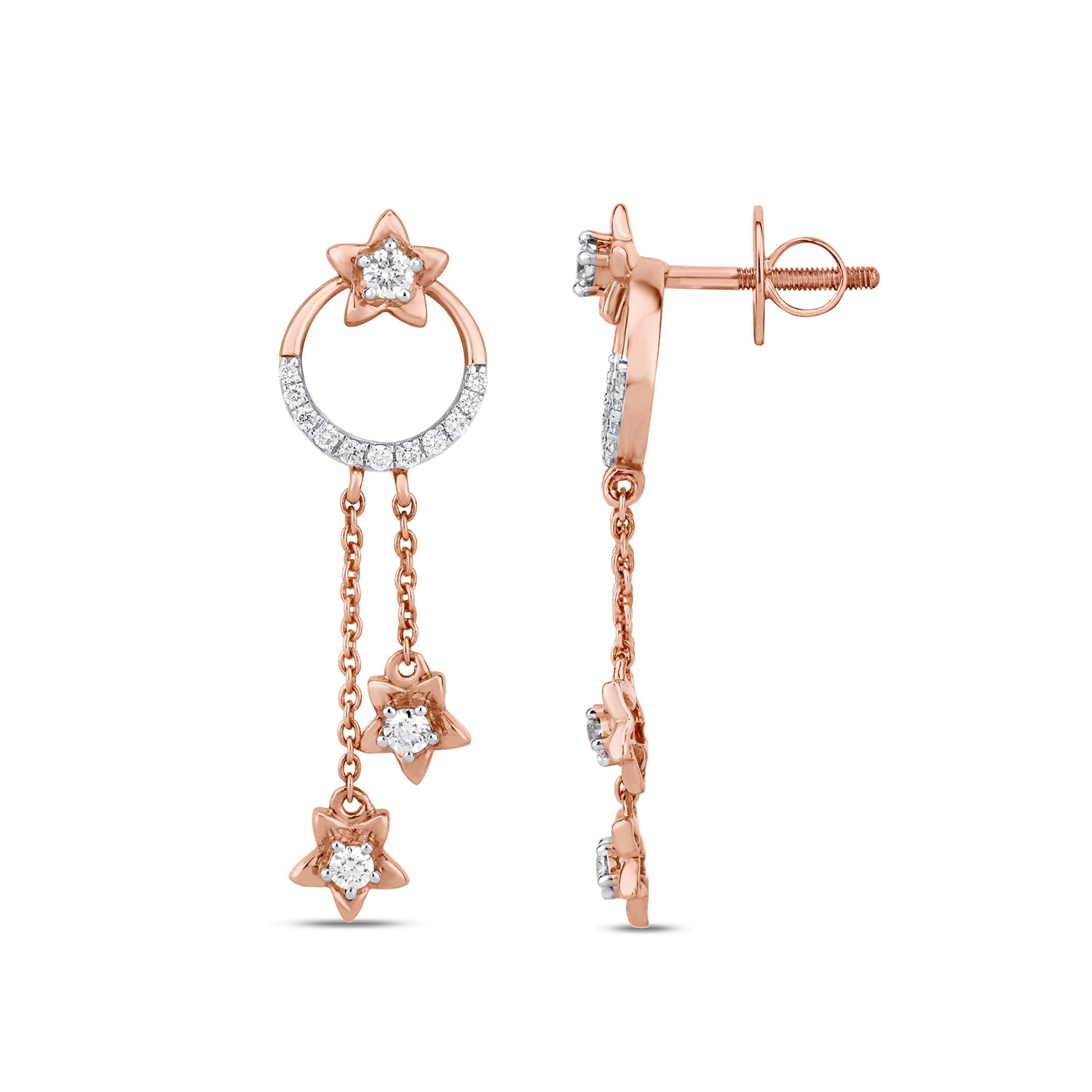 Star drop Daimond Earrings