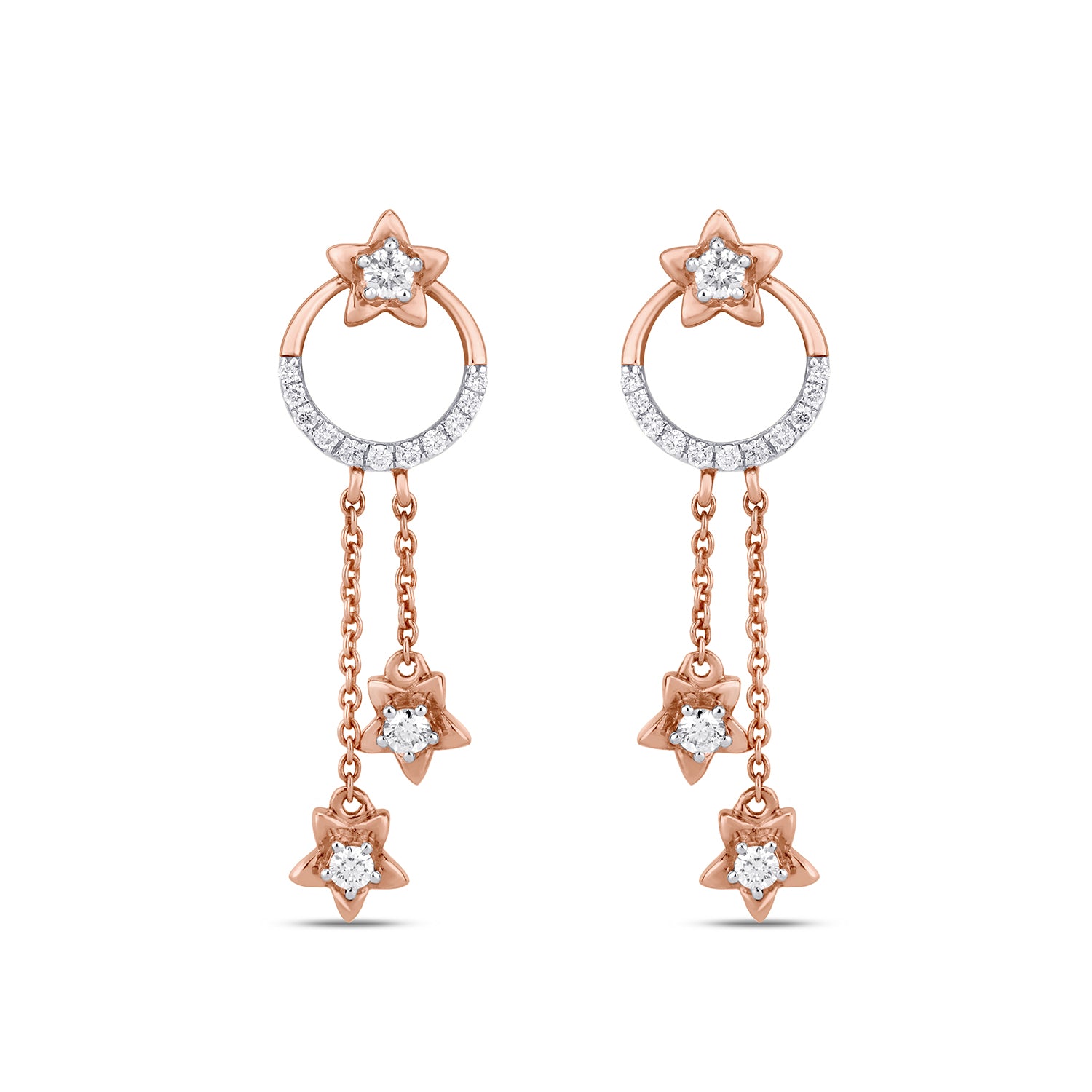 Star drop Daimond Earrings