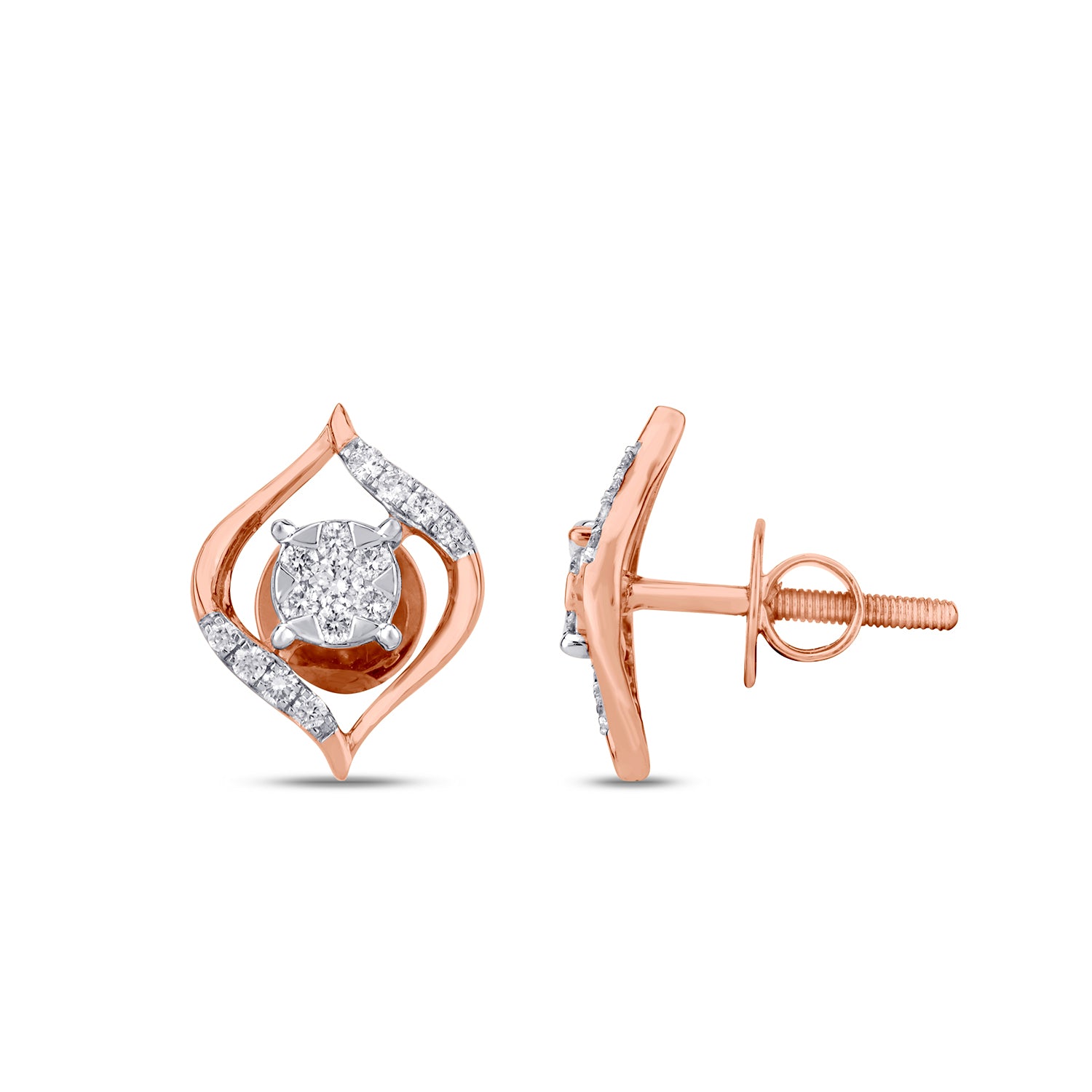 Ornate Daimond Stud Earrings