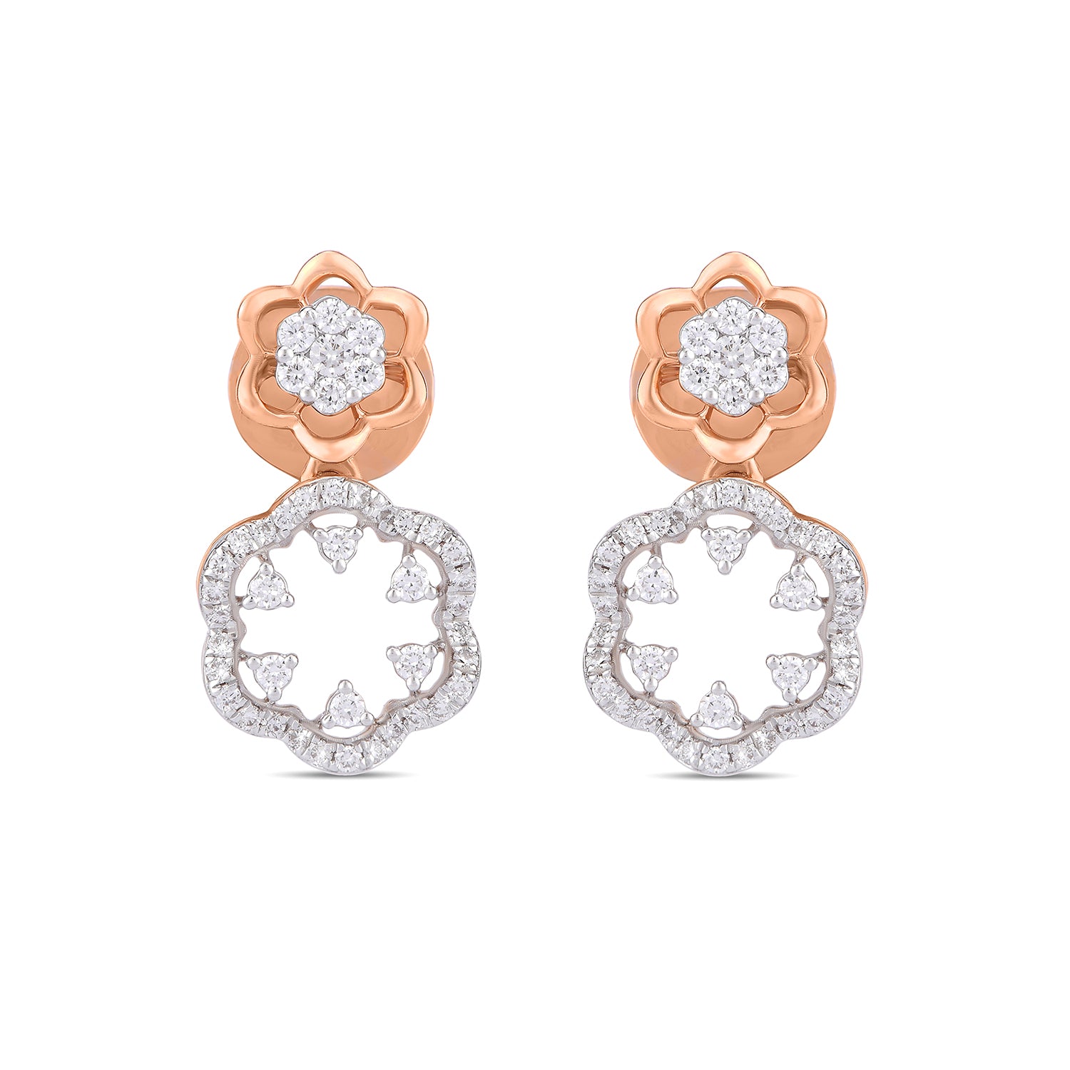 Encircling Floral Diamond Drop Earrings