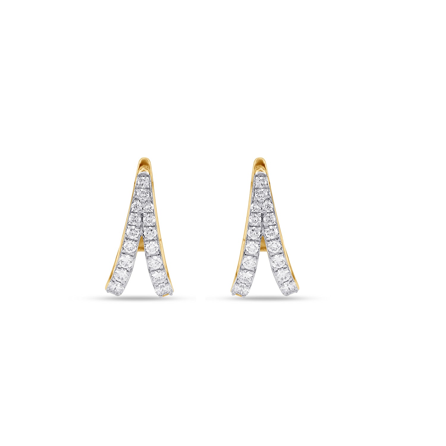 Chevron diamond Huggie Earrings