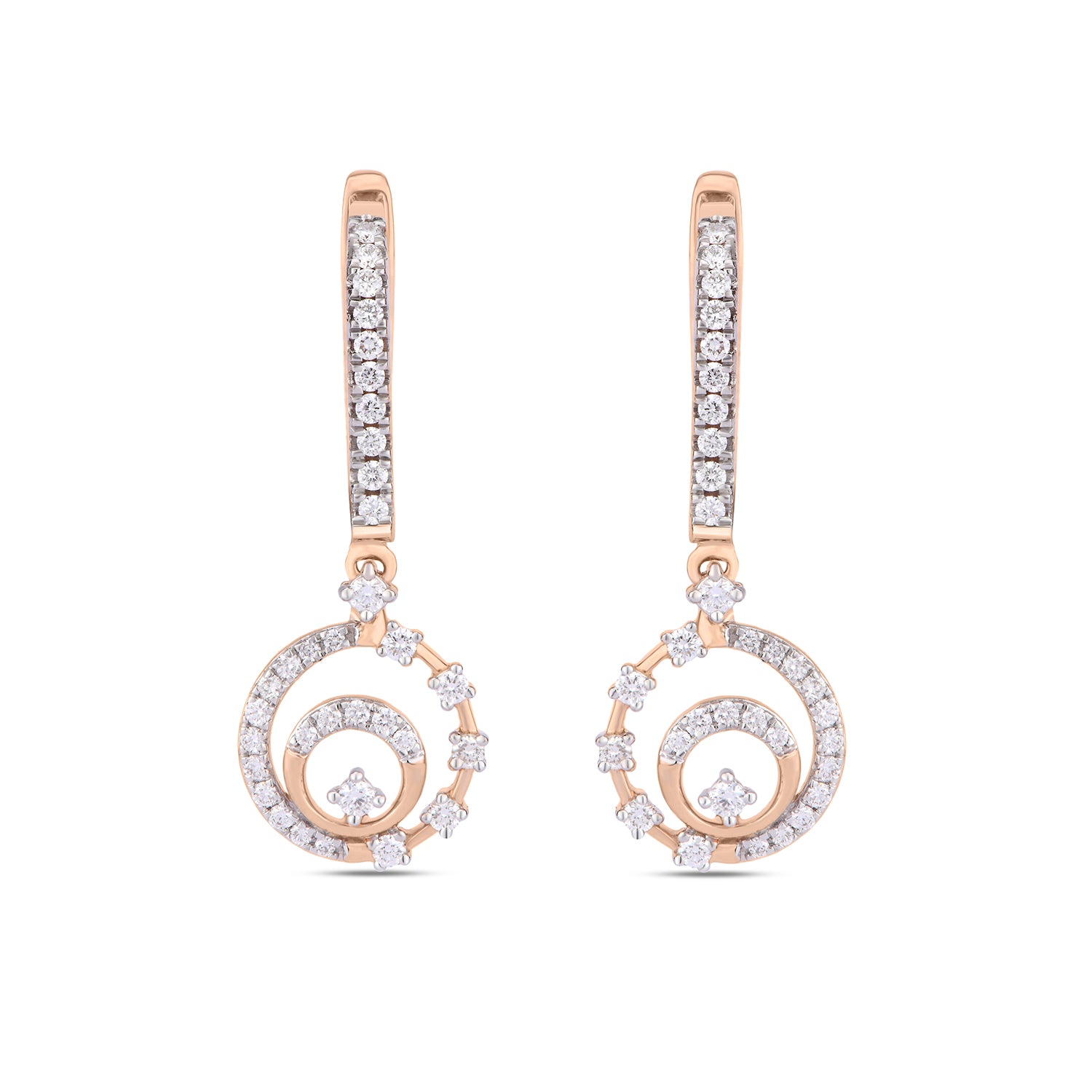 Circular diamond Drop earrings
