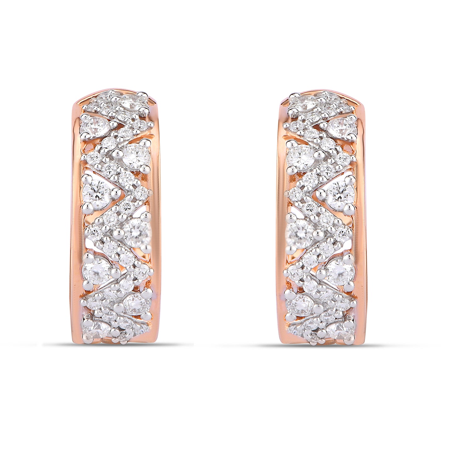 Art Deco Half Diamond  hoops