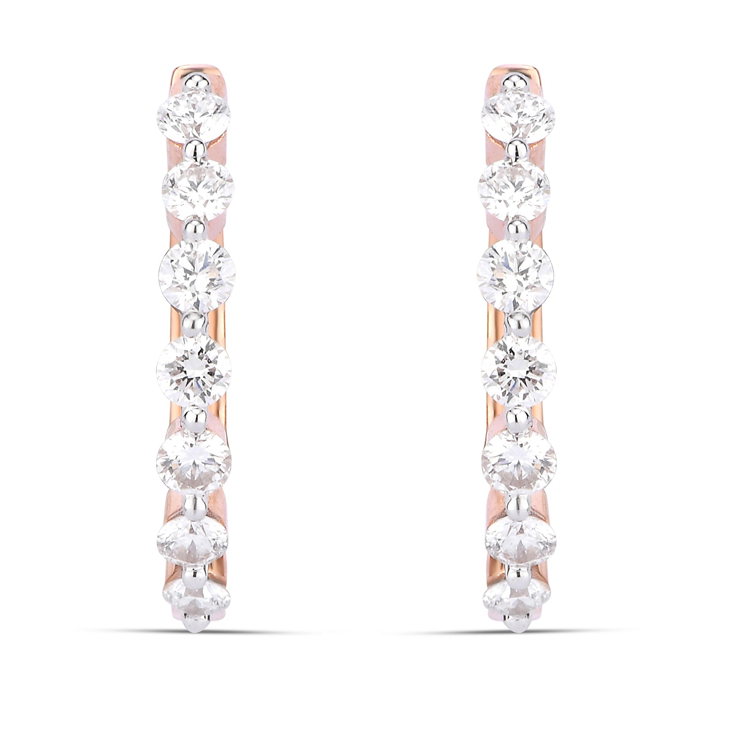 Timless Single line Diamond Hooops
