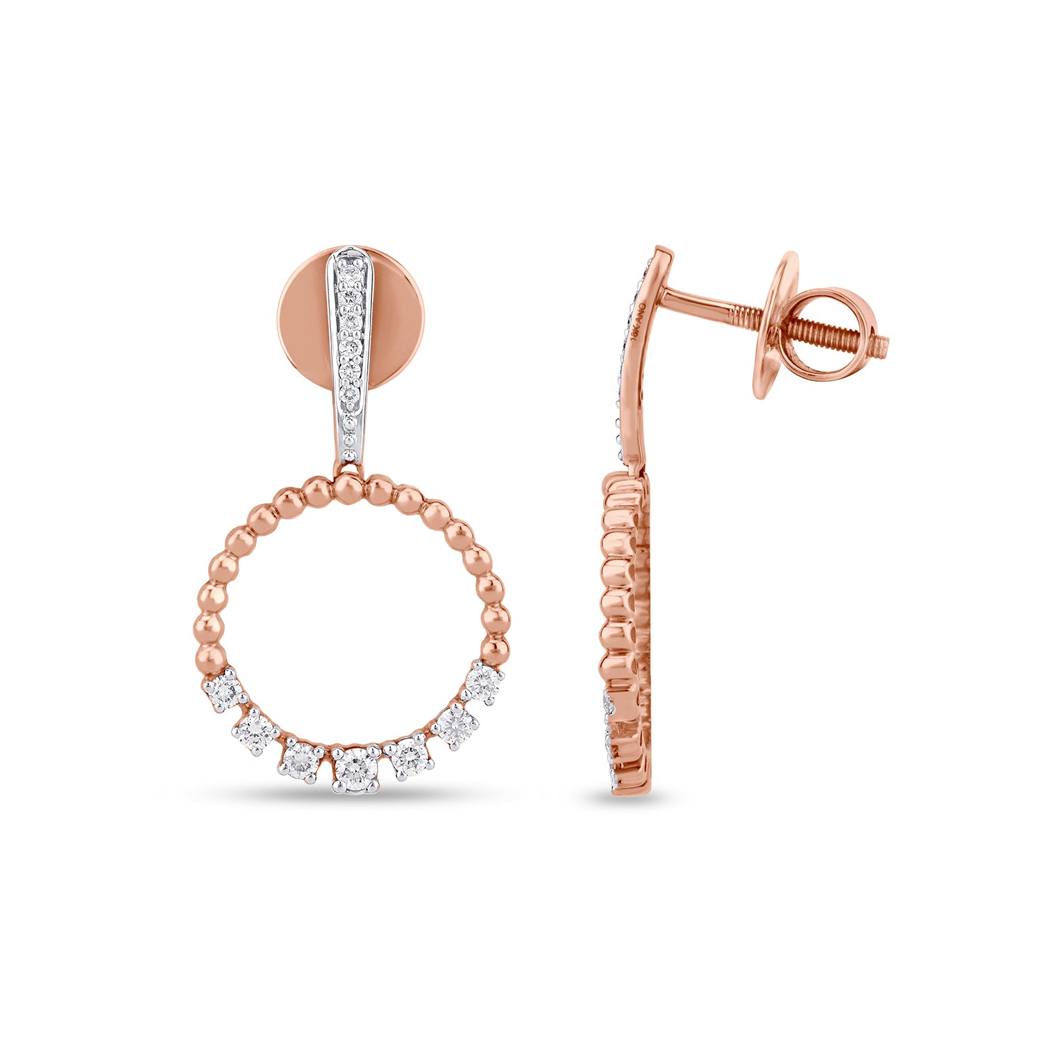 Circular Bubble Diamond Dangler Earrings