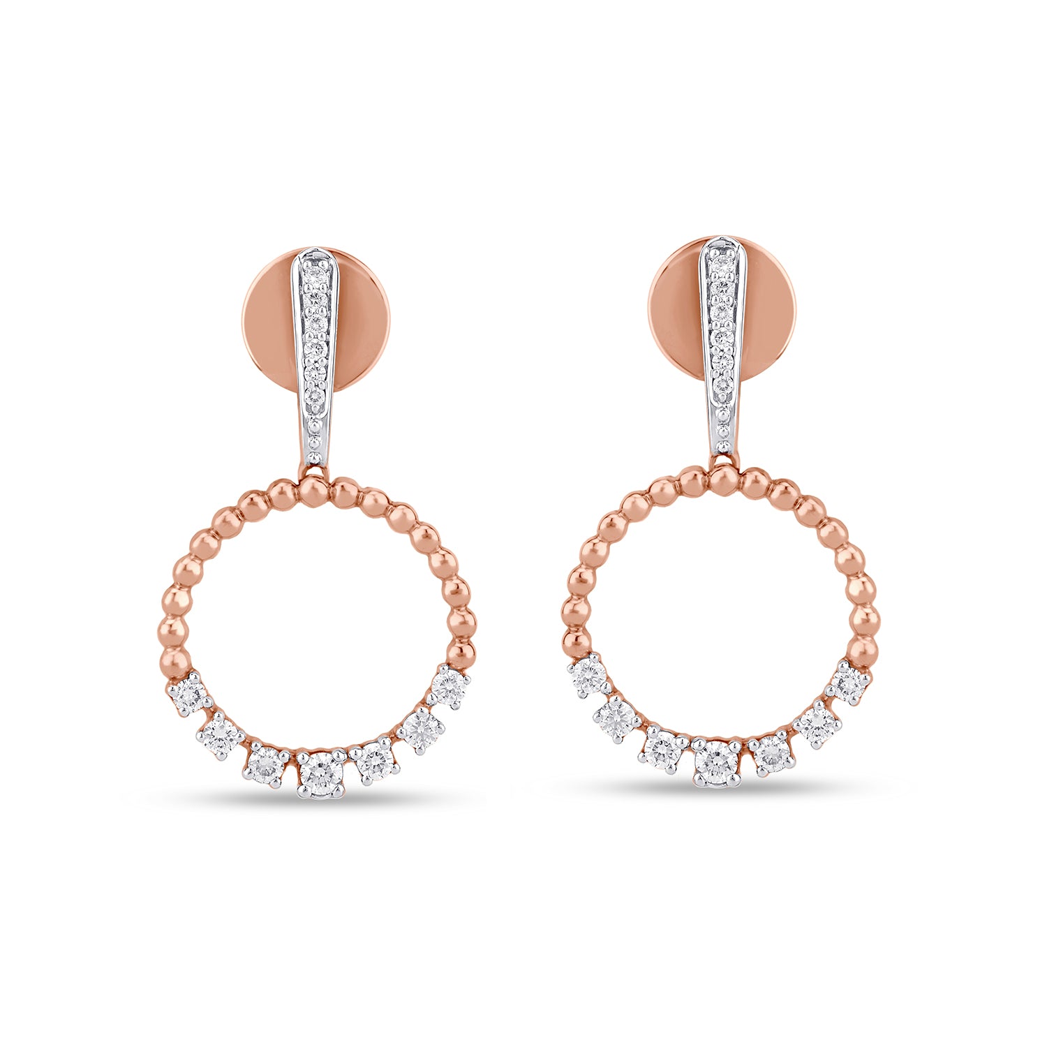 Circular Bubble Diamond Dangler Earrings