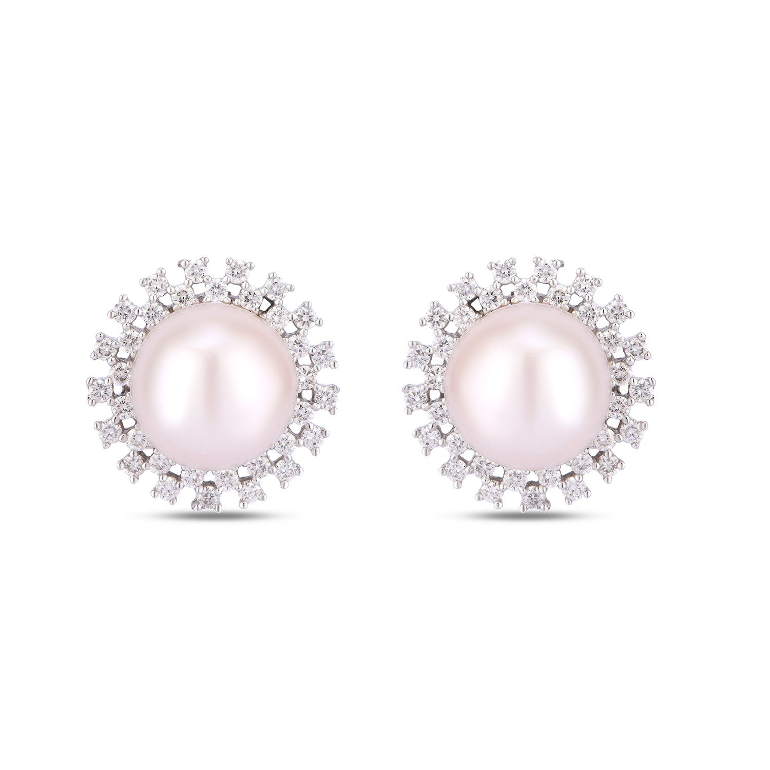 Pearl and diamond Stud Earrings