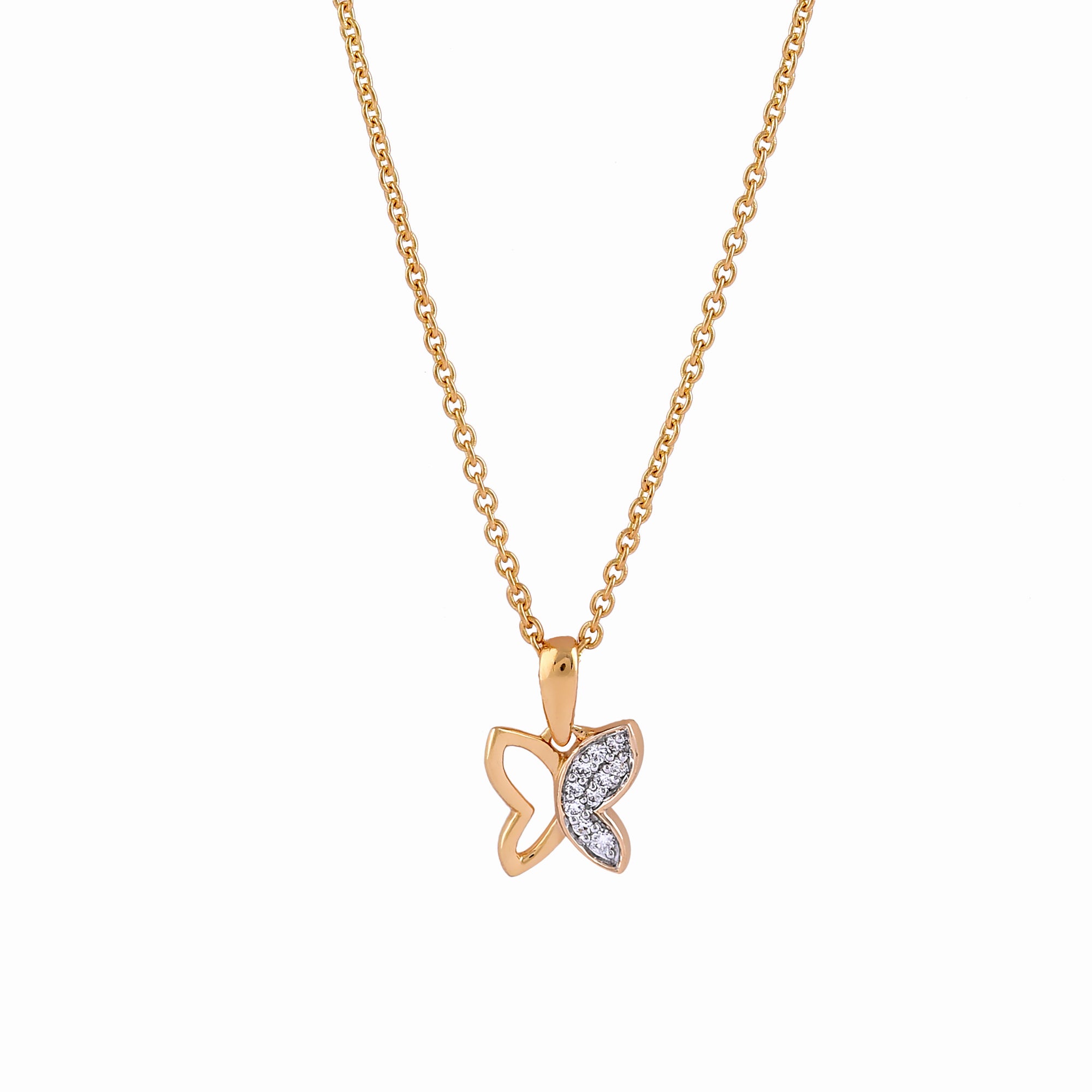 Butterfly Diamond Pendant Necklace
