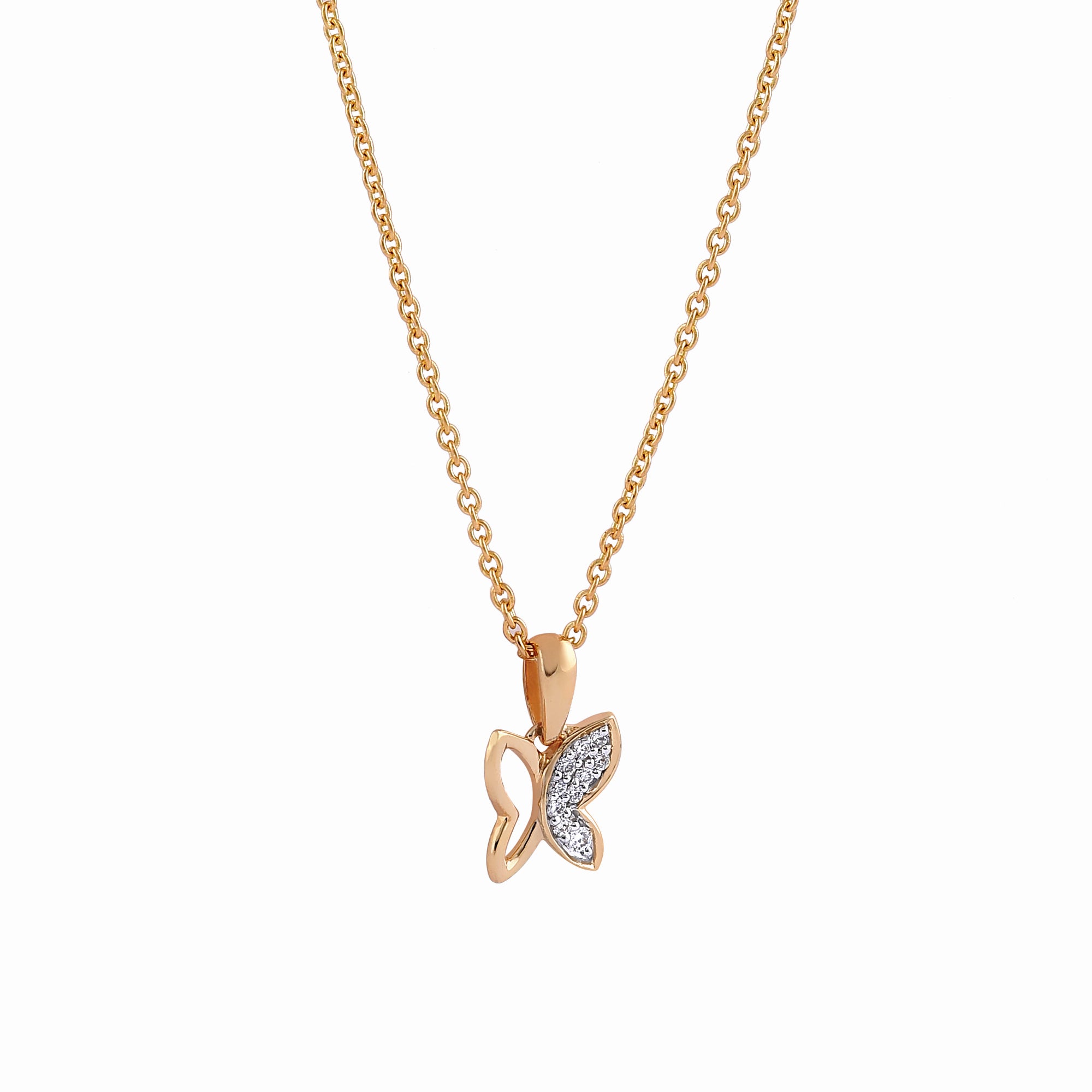 Butterfly Diamond Pendant Necklace