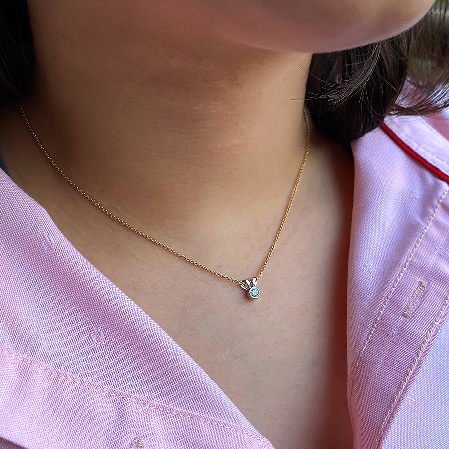 Solitaire Cartoon Diamond Pendant Necklace