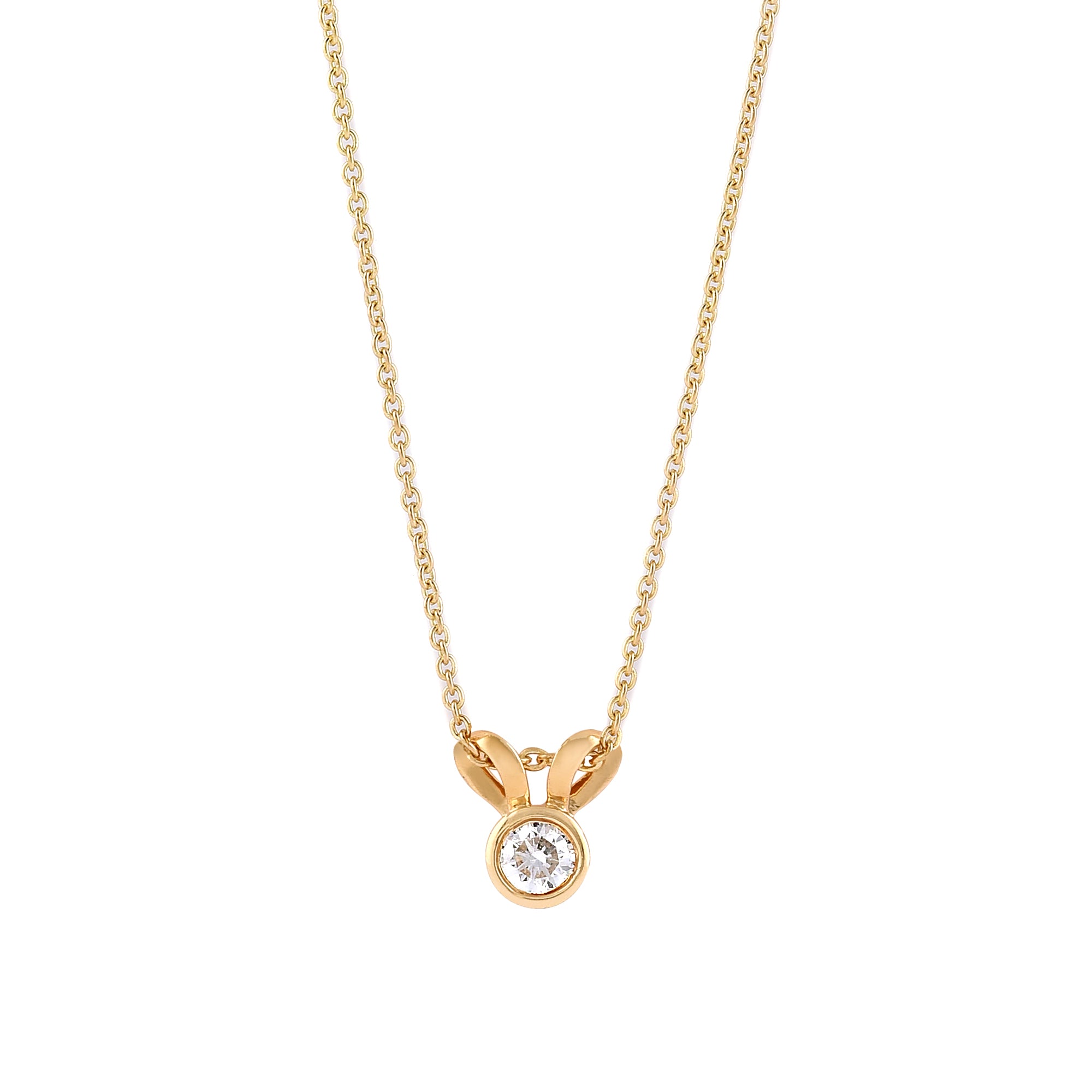 Solitaire Cartoon Diamond Pendant Necklace