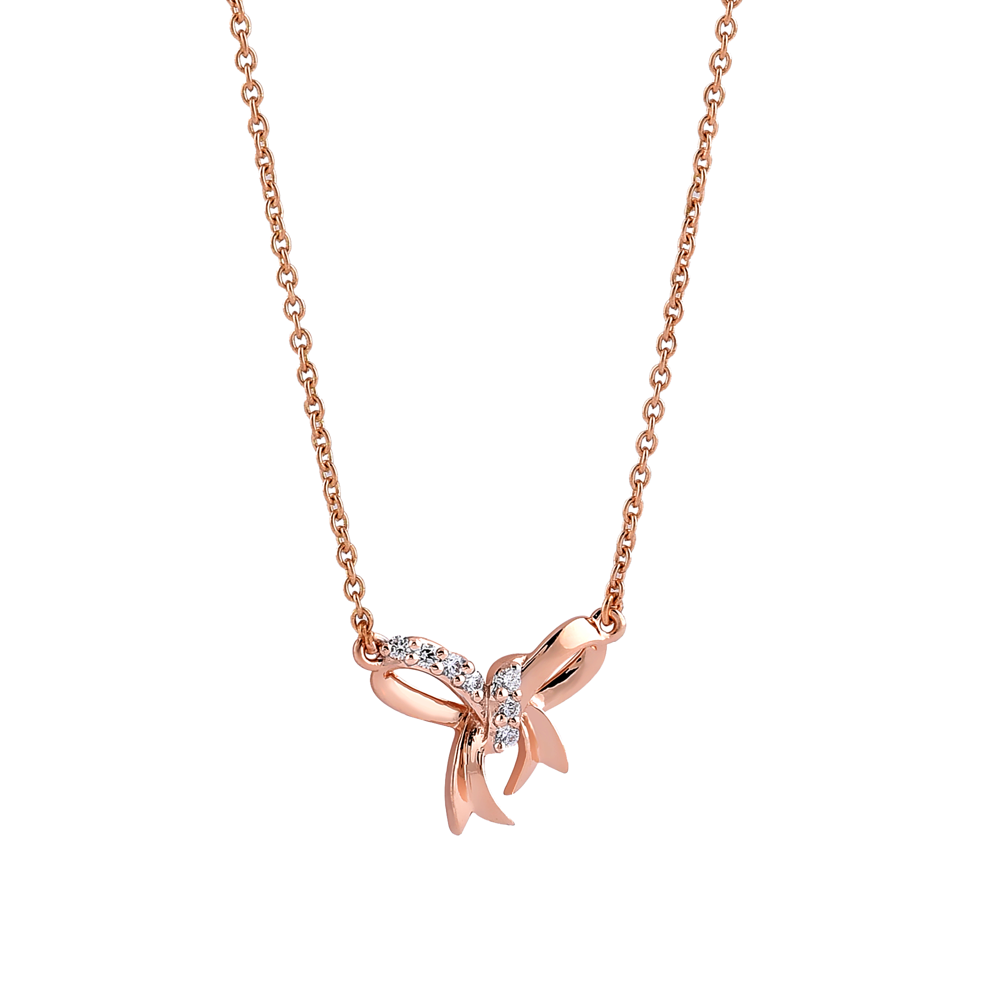 Bow Knot Diamond Pendant Necklace
