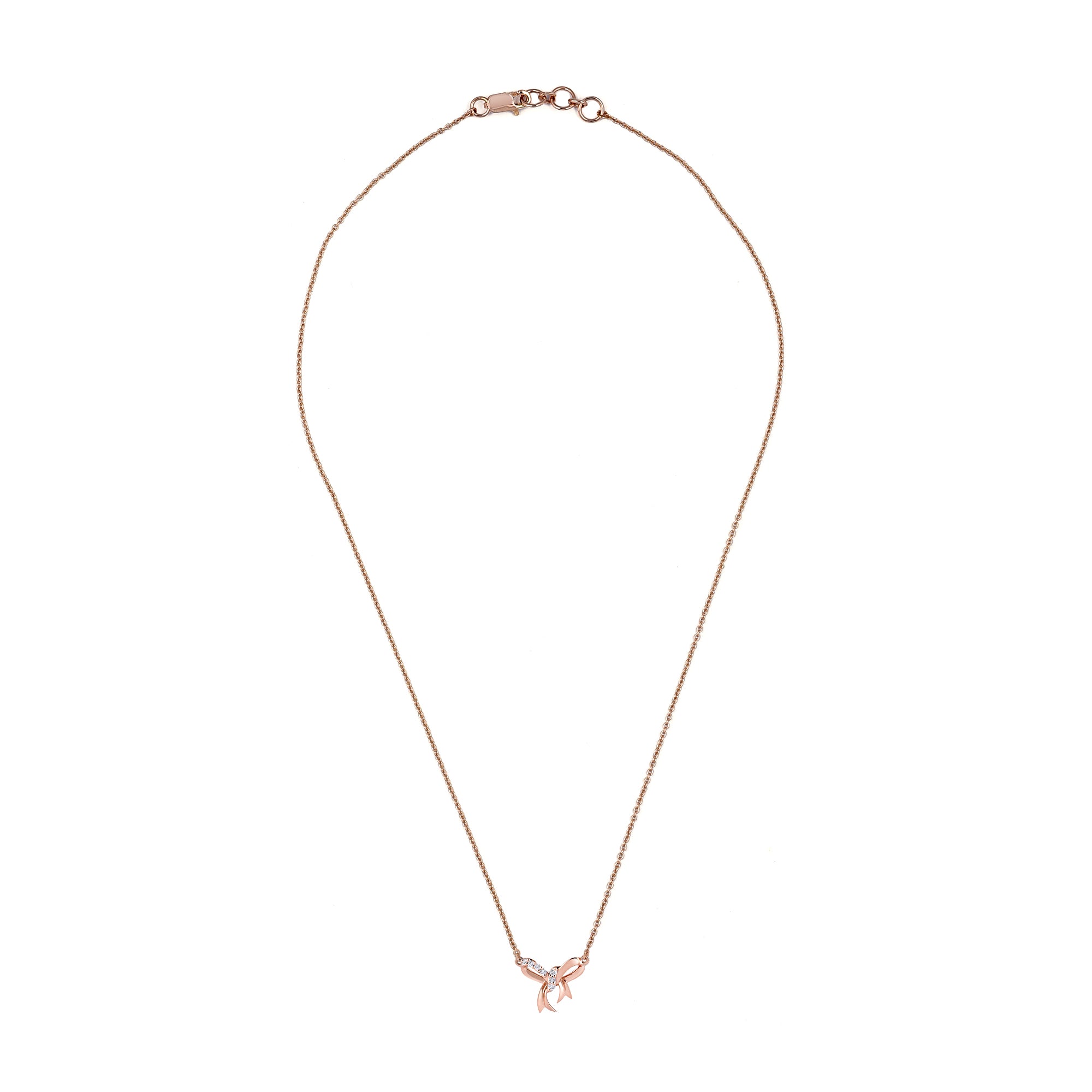 Bow Knot Diamond Pendant Necklace