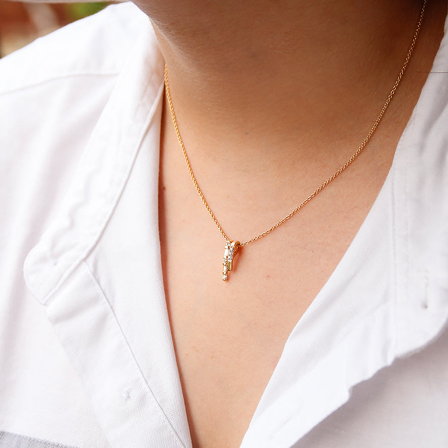 Diamond Bar Pendant Necklace